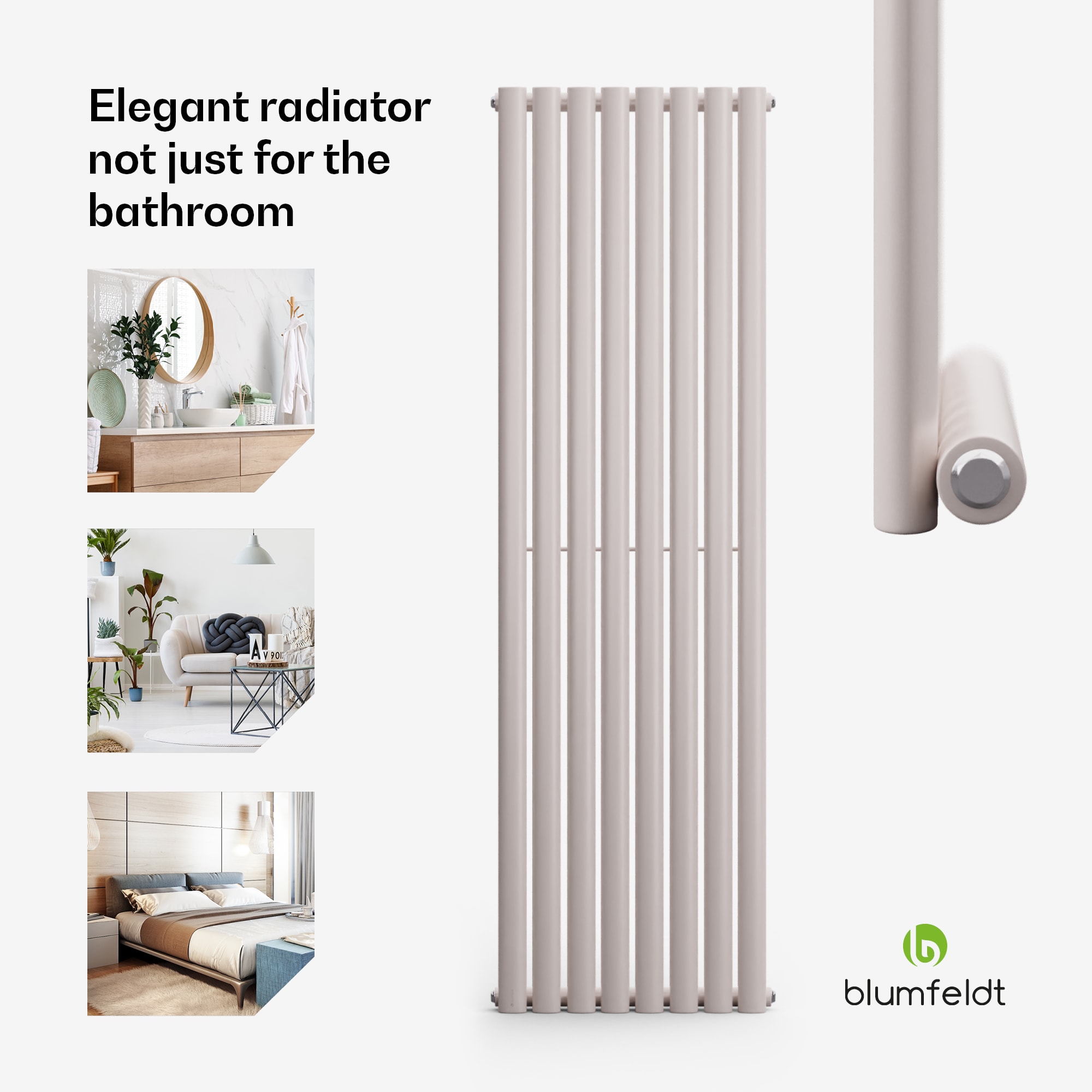 Blumfeldt Tallheo, 47 x 160, radiátor, rúrkový radiátor, 728 W, teplá voda, 1/2 – Obrázok 2