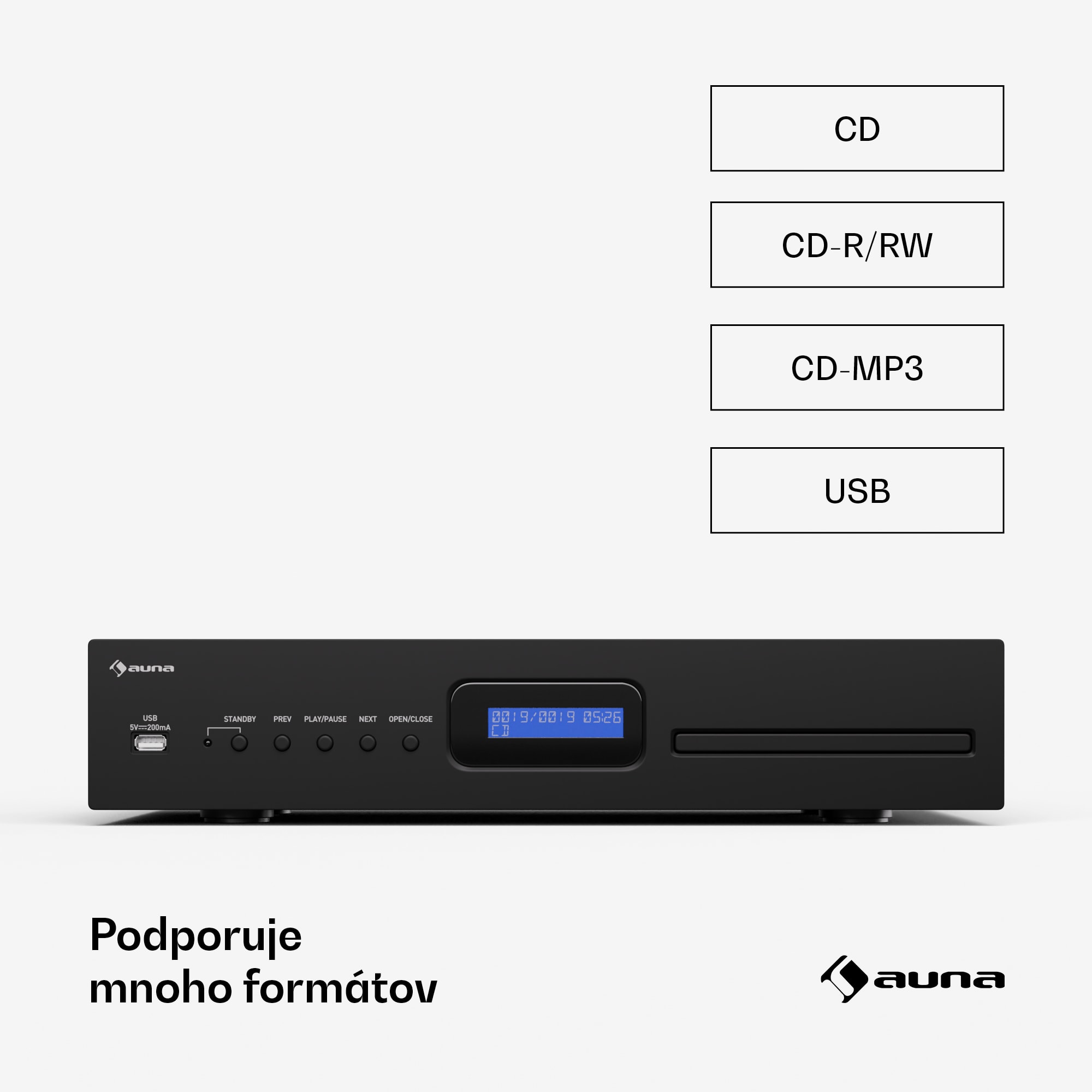 Auna Art22 CD/MP3 prehrávač, HiFi prehrávač, CD, CD-R/RW, CD-MP3, Displej, Diaľkové ovládanie – Obrázok 3