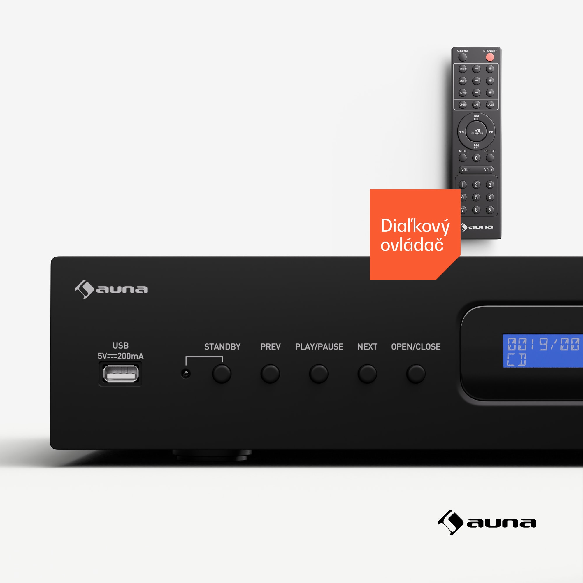 Auna Art22 CD/MP3 prehrávač, HiFi prehrávač, CD, CD-R/RW, CD-MP3, Displej, Diaľkové ovládanie – Obrázok 4