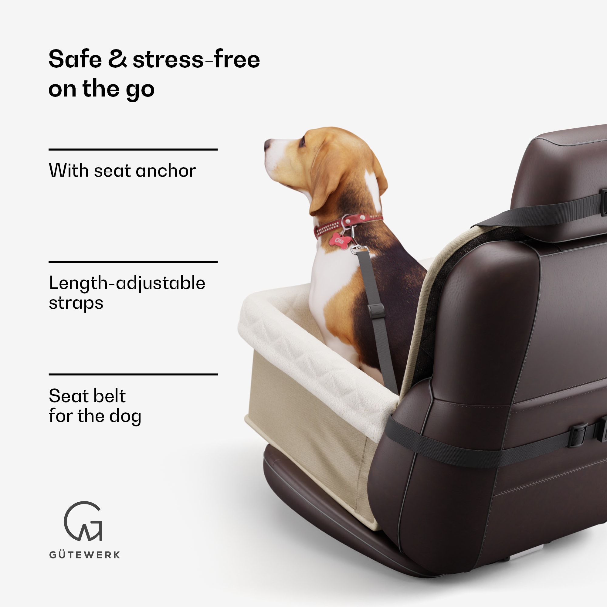 NA Rocky, autosedačka pre psa, polyester, bezpečnostný pás, možno zložiť, flexibilná – Obrázok 4