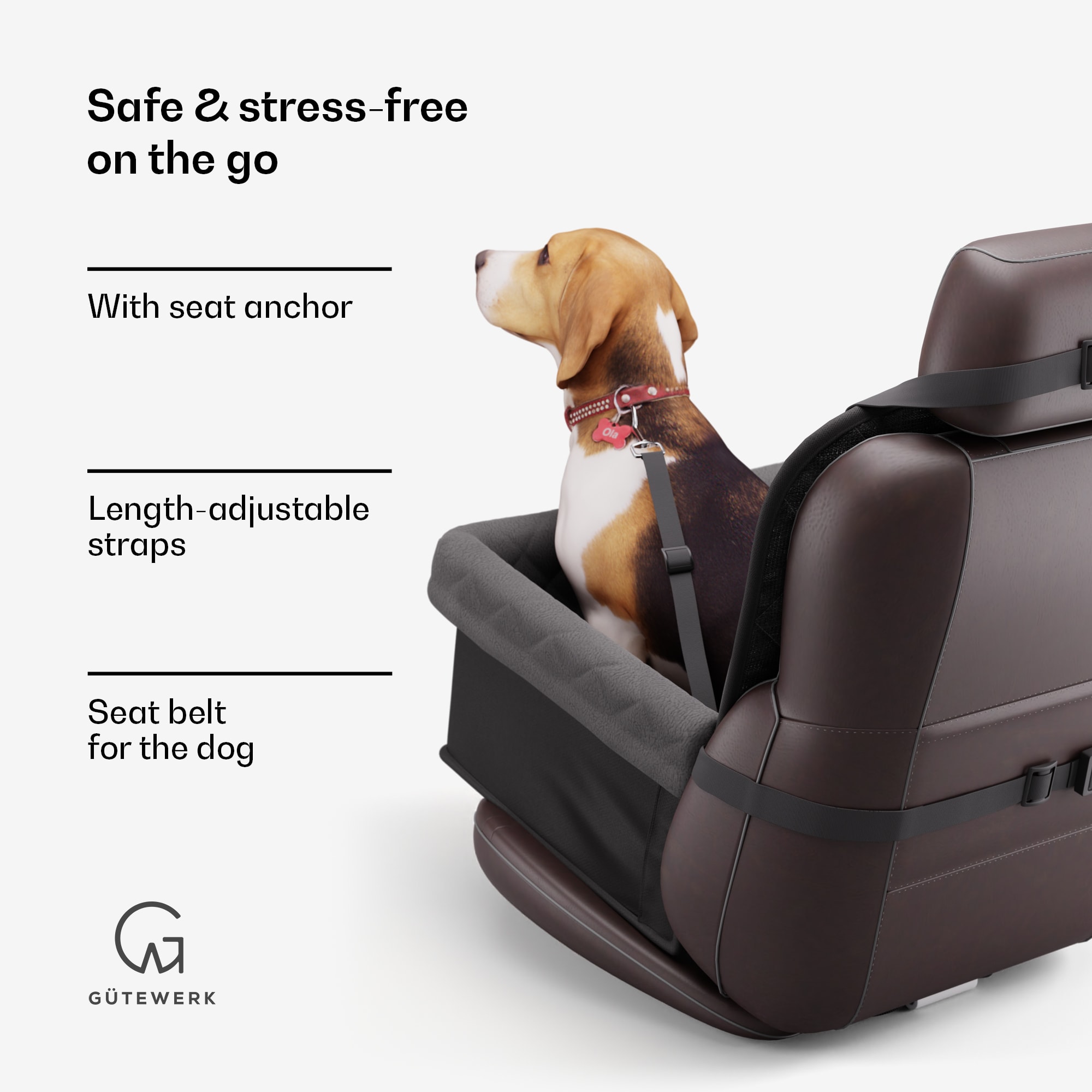 NA Rocky, autosedačka pre psa, polyester, bezpečnostný pás, možno zložiť, flexibilná – Obrázok 4