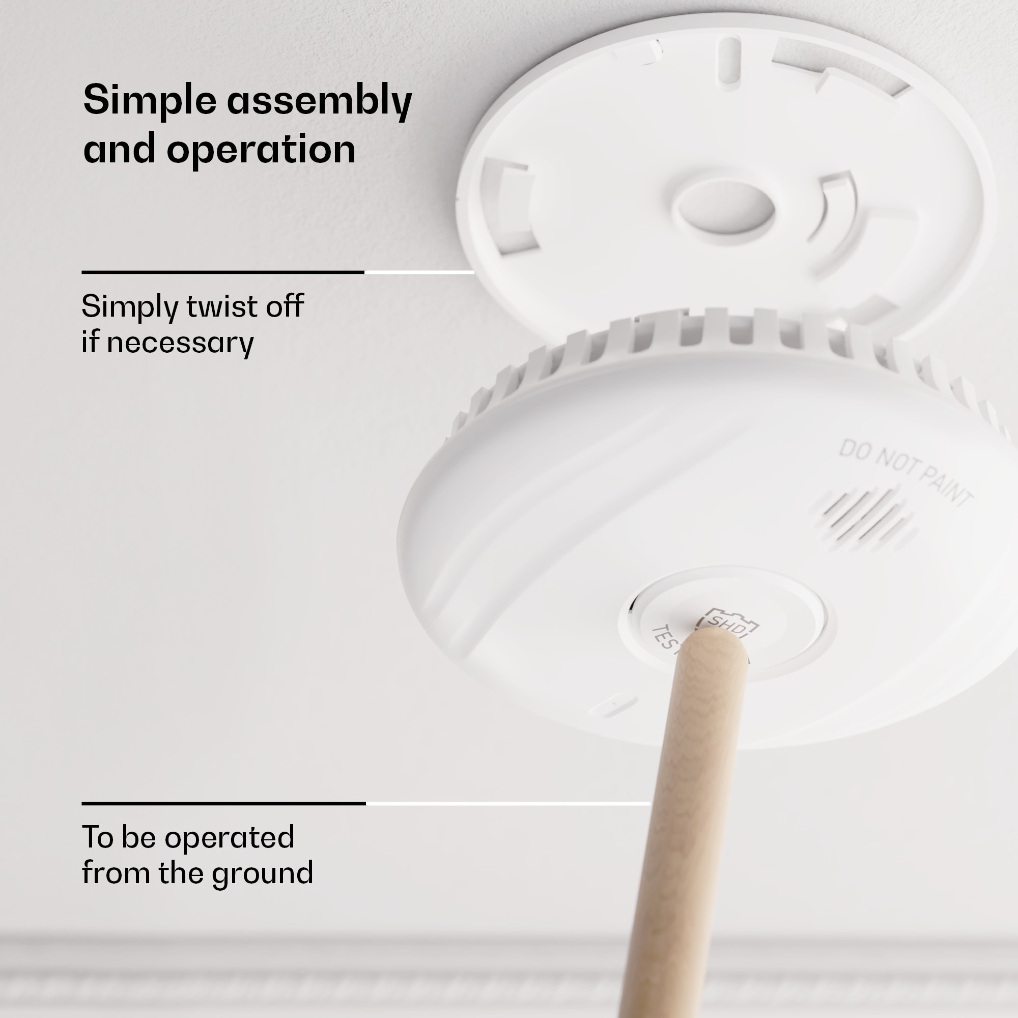SHD by oneConcept, detektor dymu DOF Pro10, plastový, varovný signál: 85 dB, životnosť batérie 10 rokov – Obrázok 4