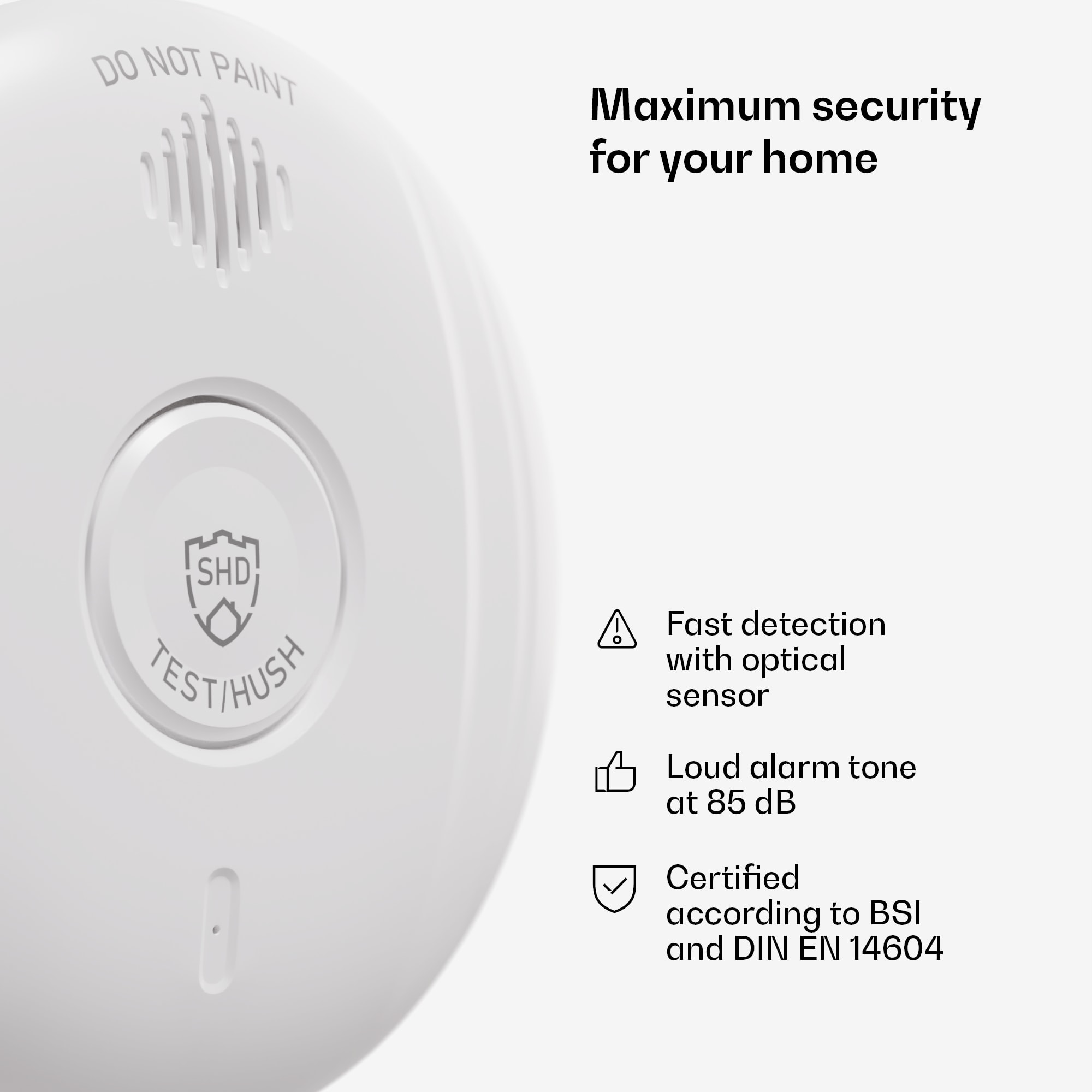 SHD by oneConcept, detektor dymu DOF Pro10, magnetický držiak, varovný signál: 85 dB, životnosť batérie 10 rokov – Obrázok 2