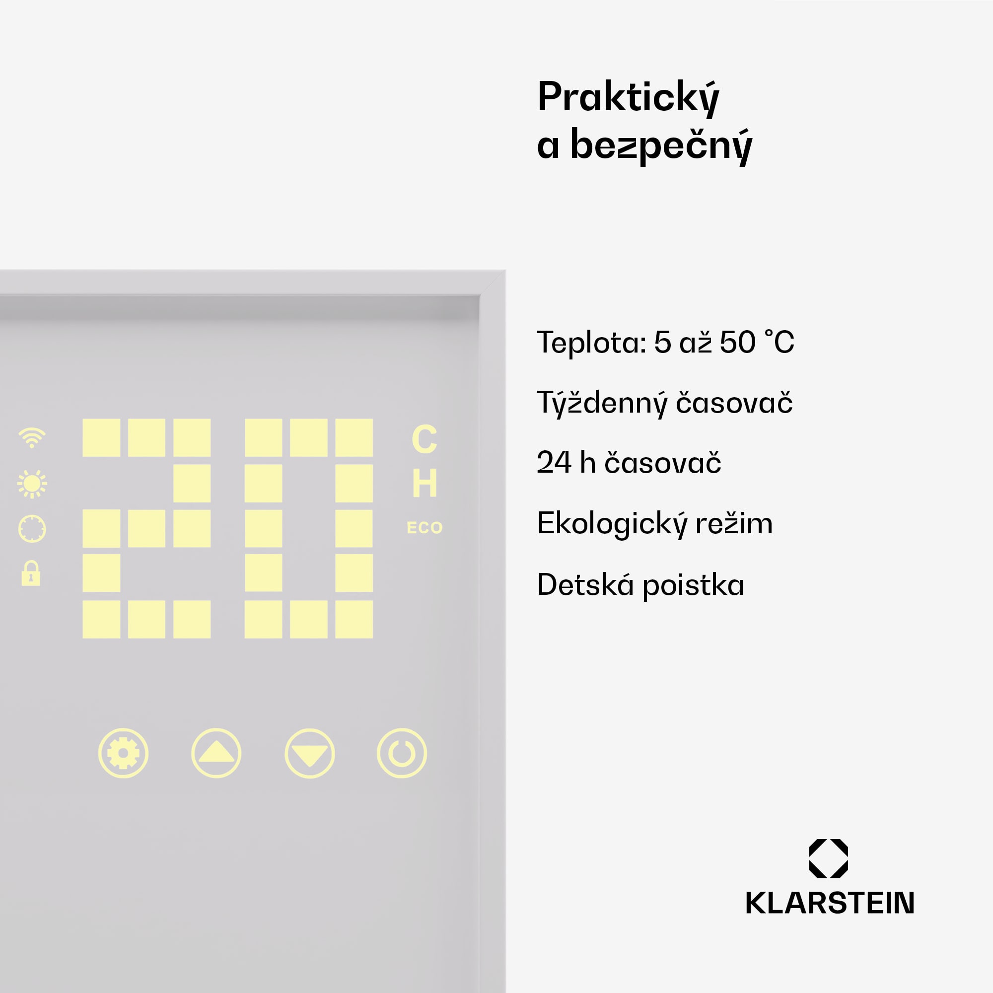 Klarstein Wonderwall Smart Bornholm, infražiarič, 60 x 100 cm, 800 W, aplikácia – Obrázok 5