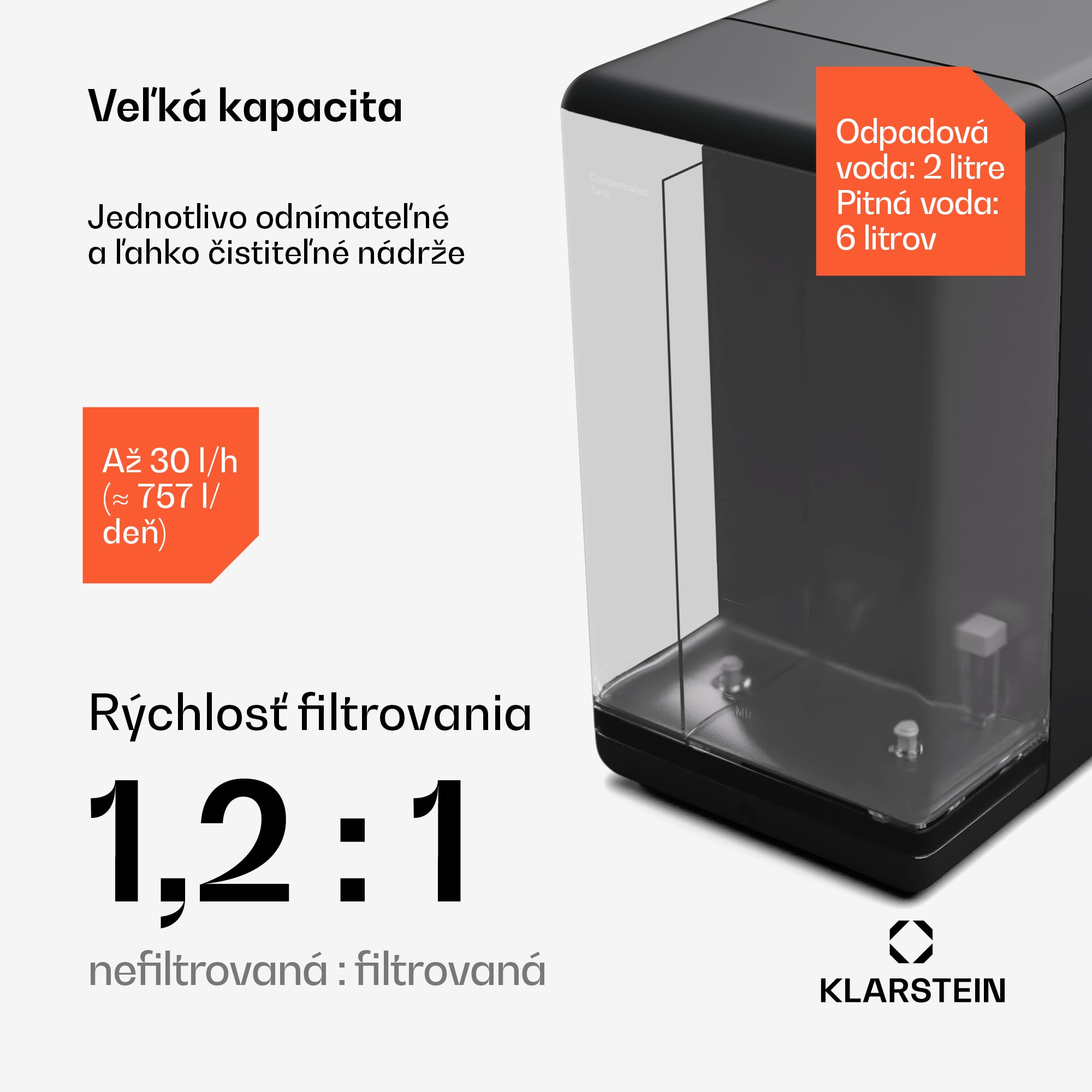 Klarstein AquaFina 6L, čistička vody, 5-stupňová filtrácia, objem 6 l, HD dotykový displej, 6 teplôt vody, čierna – Obrázok 5
