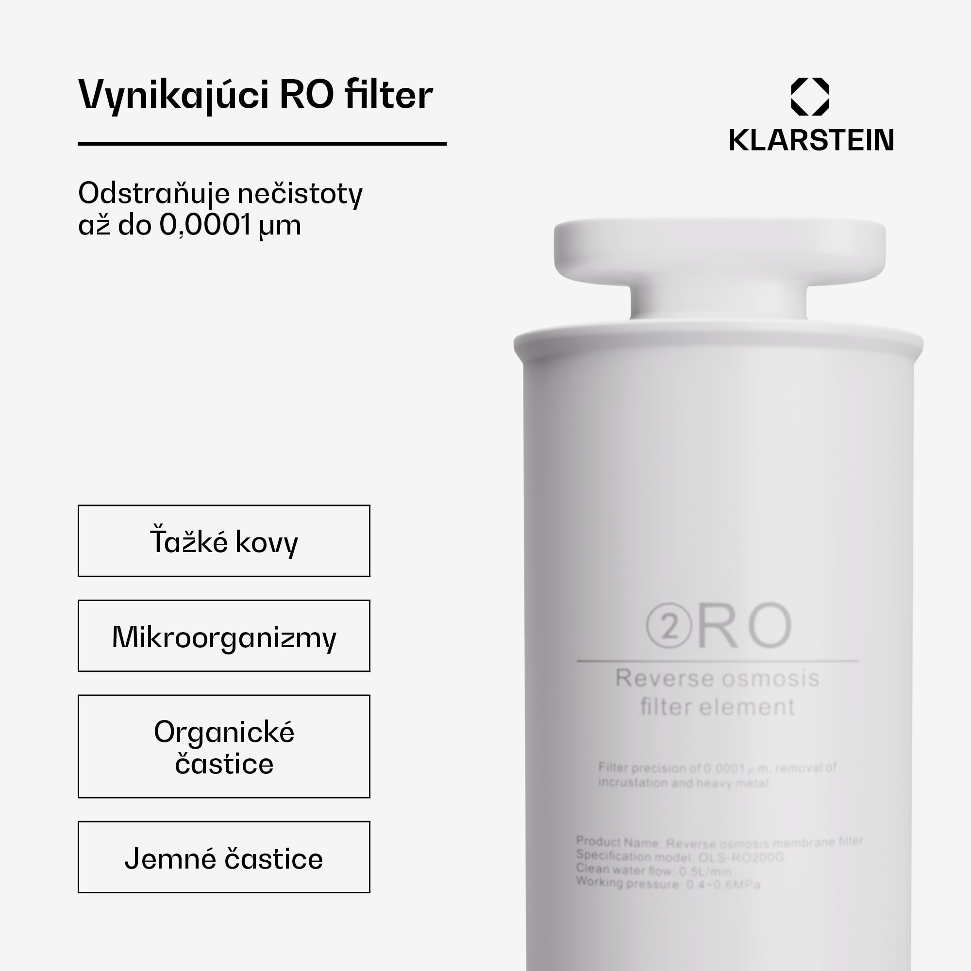 Klarstein AquaFina 200G RO filter, membránová technológia reverznej osmózy, úprava vody – Obrázok 2