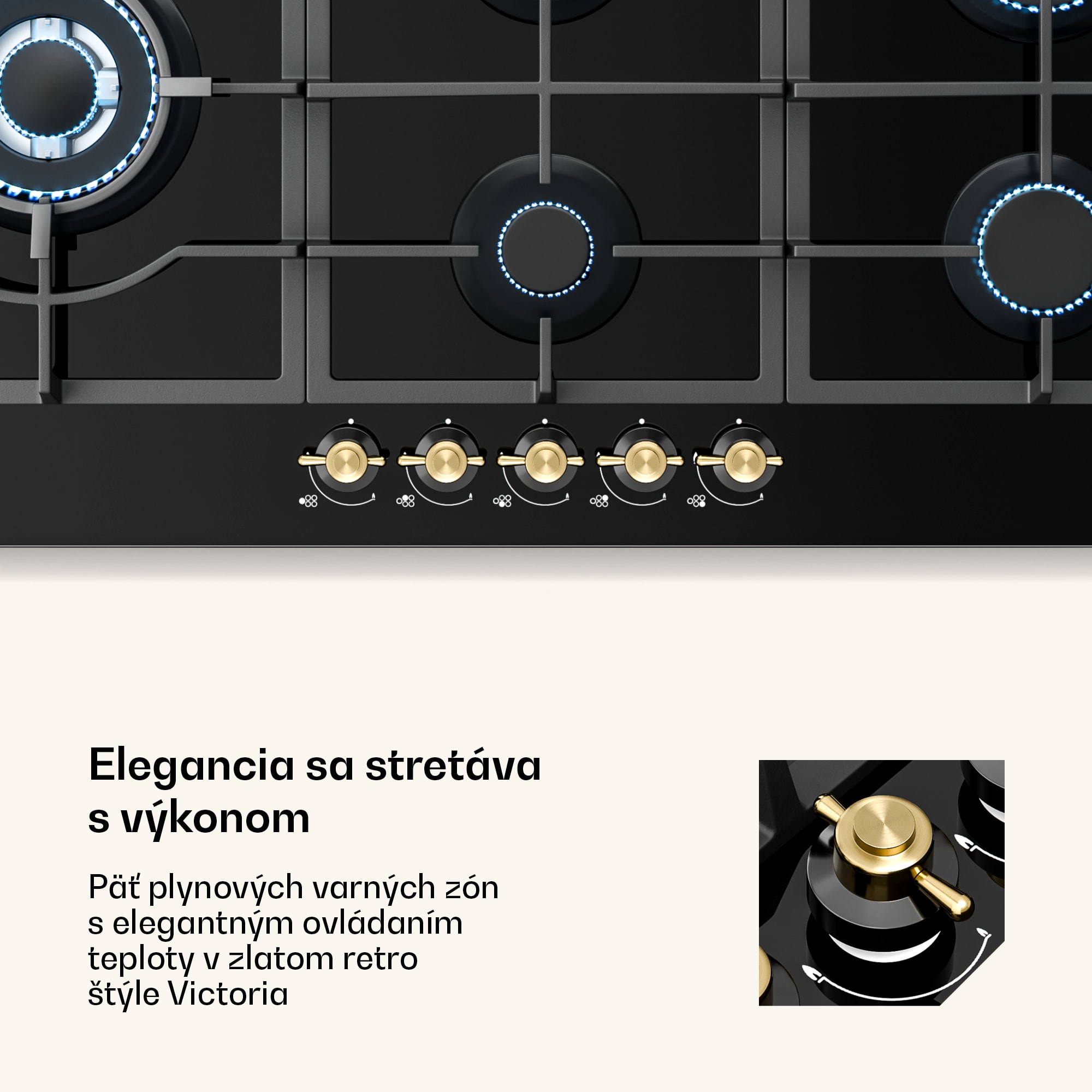 Klarstein Victoria Chef Edition, plynová varná doska, 5 zón – Obrázok 4