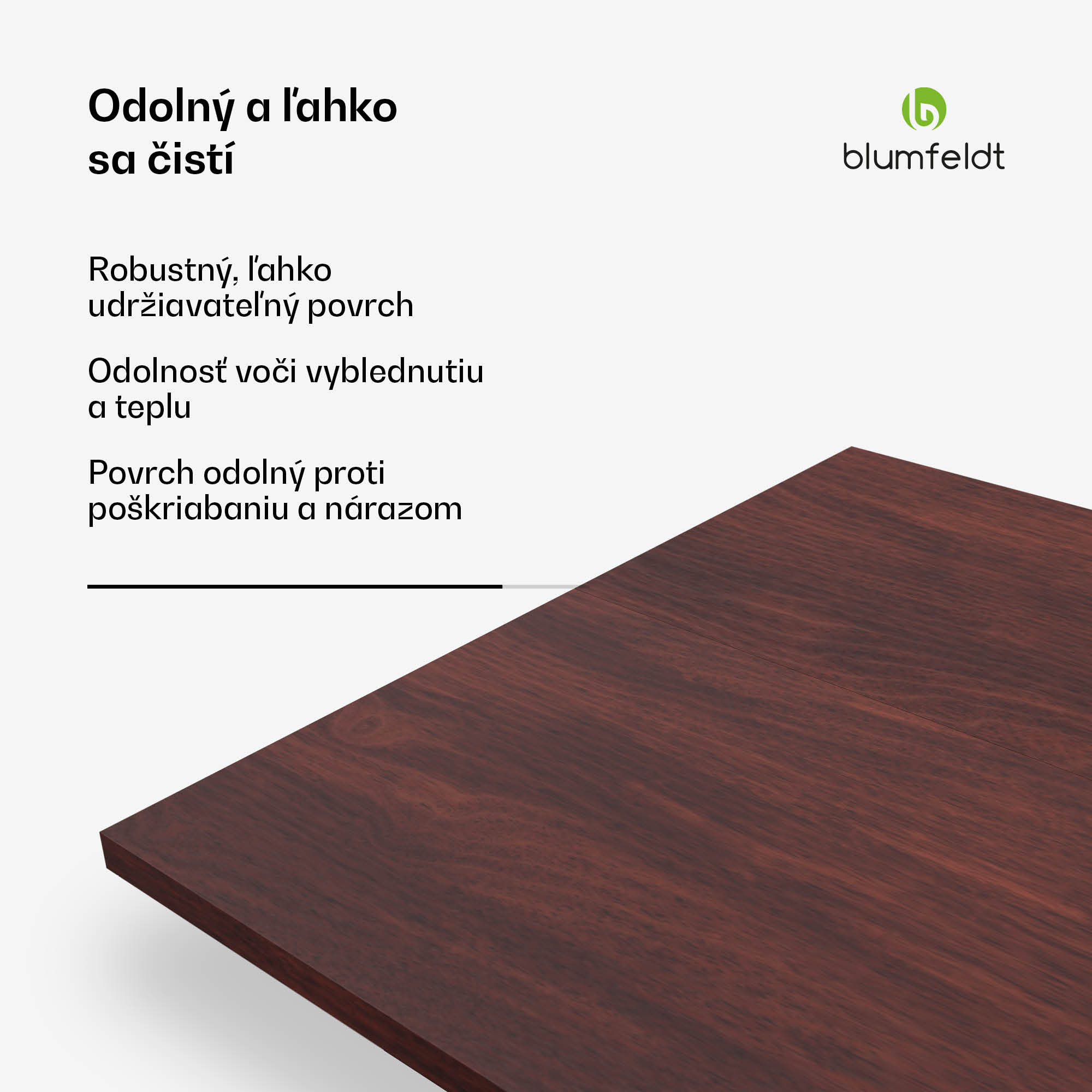 Blumfeldt Bearsdon stolová doska 120 x 80 cm pre kuchyňu a jedáleň, Robustná laminátová doska – Obrázok 3