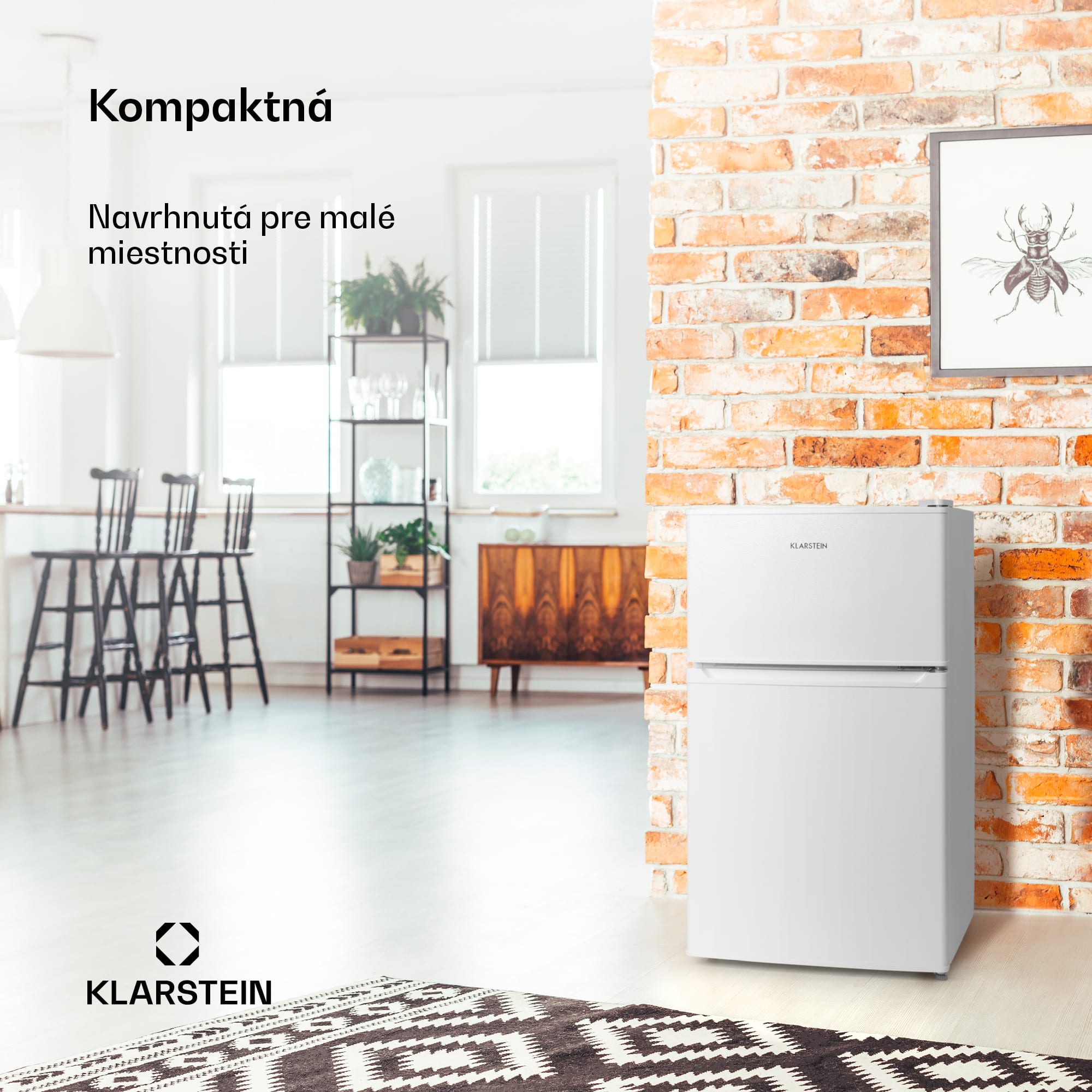 Klarstein Big Daddy Cool, kombinovaná chladnička, 61/26 l, 40 dB, energet. trieda F, biela – Obrázok 3