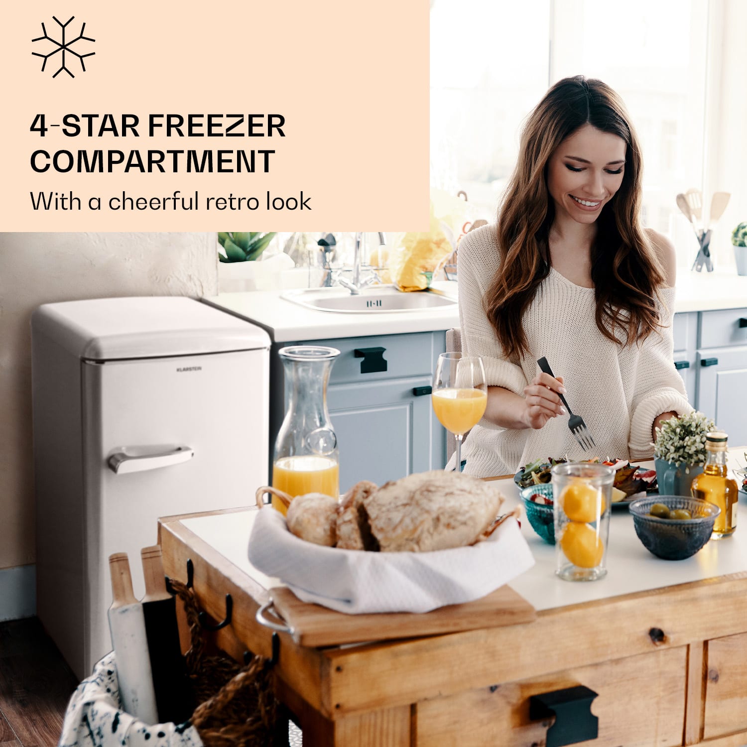 Klarstein Laika 60L, mraznička, 60 l, 3 zásuvky, teplota: -18 až 0 °C – Obrázok 2