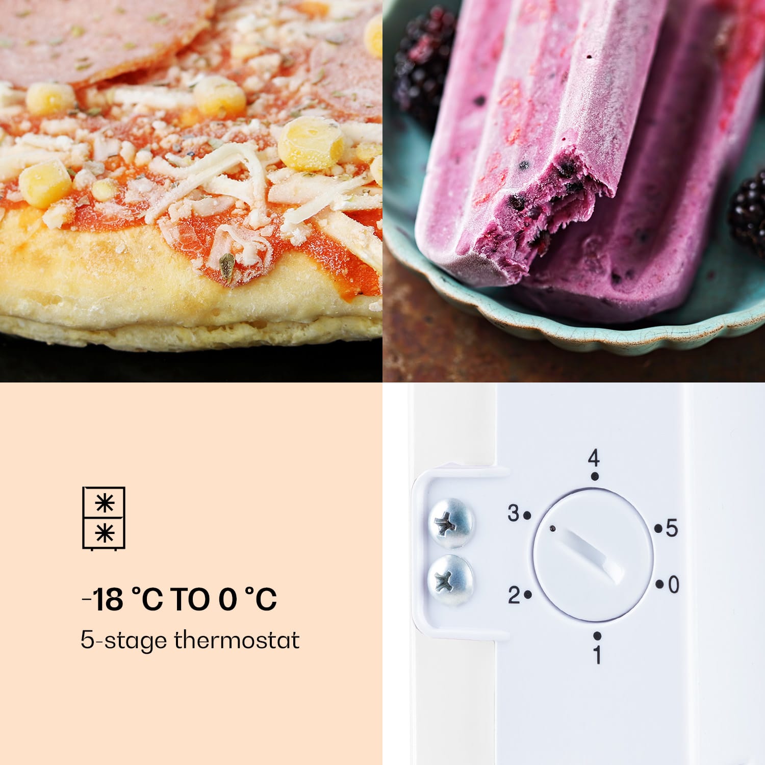 Klarstein Laika 60L, mraznička, 60 l, 3 zásuvky, teplota: -18 až 0 °C – Obrázok 5