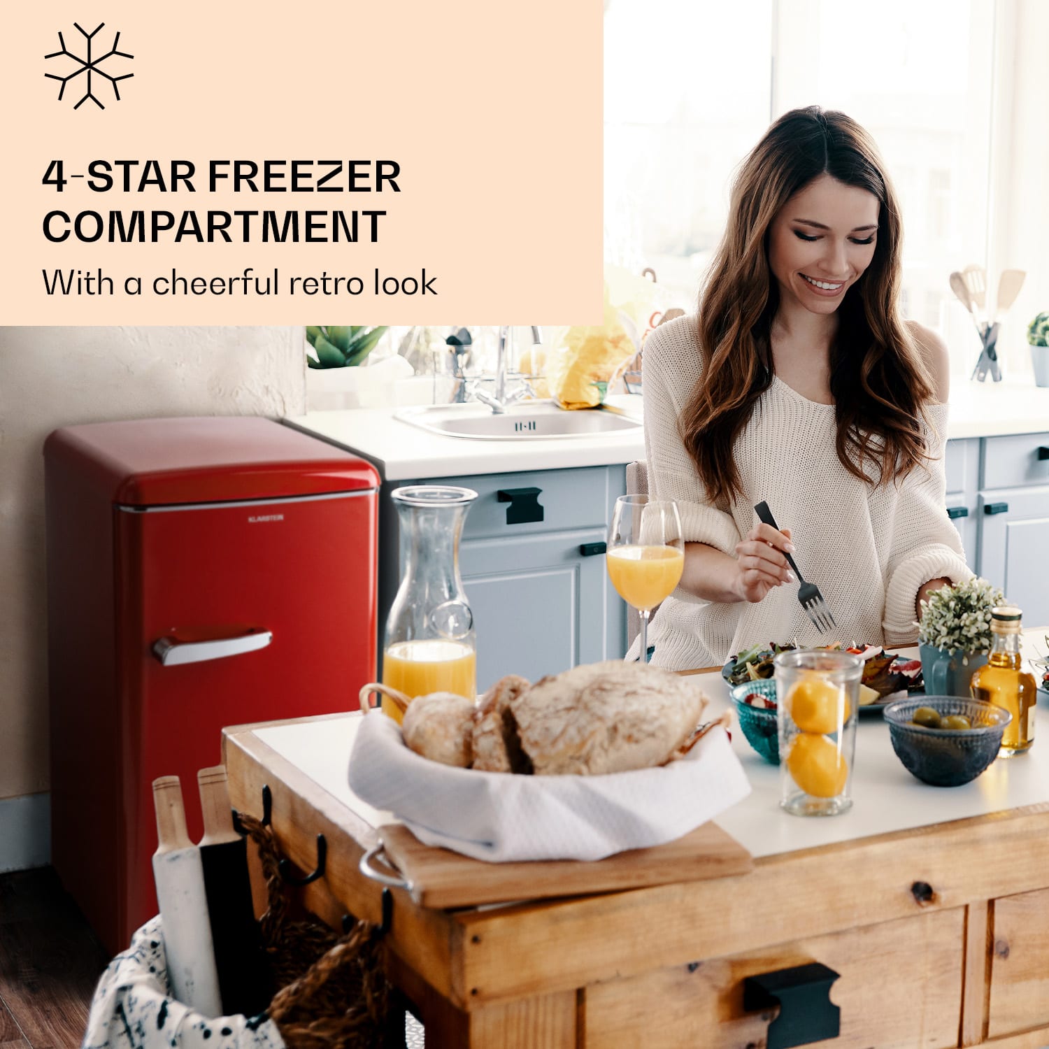 Klarstein Laika 60L, mraznička, 60 l, 3 zásuvky, teplota: -18 až 0 °C – Obrázok 2