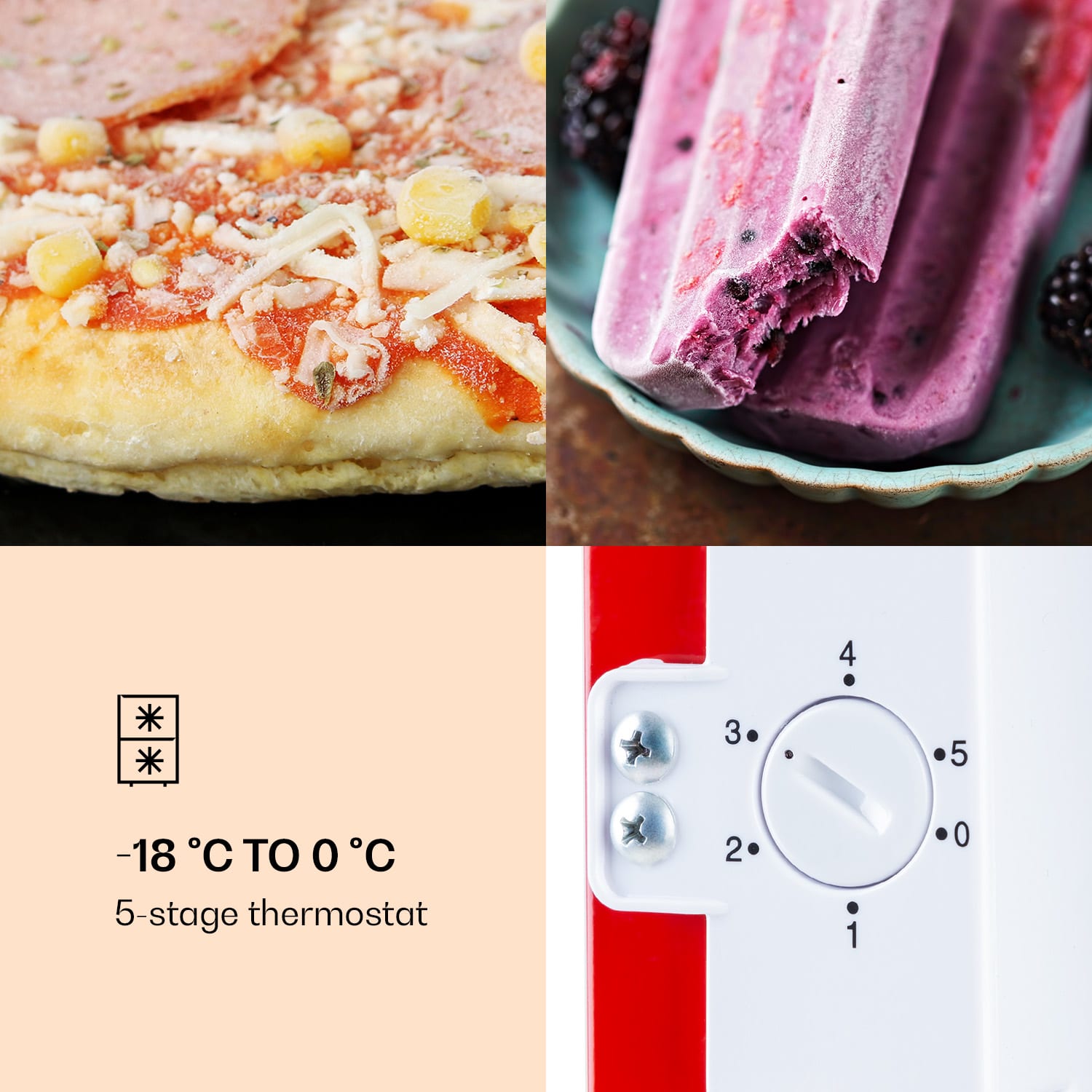 Klarstein Laika 60L, mraznička, 60 l, 3 zásuvky, teplota: -18 až 0 °C – Obrázok 5