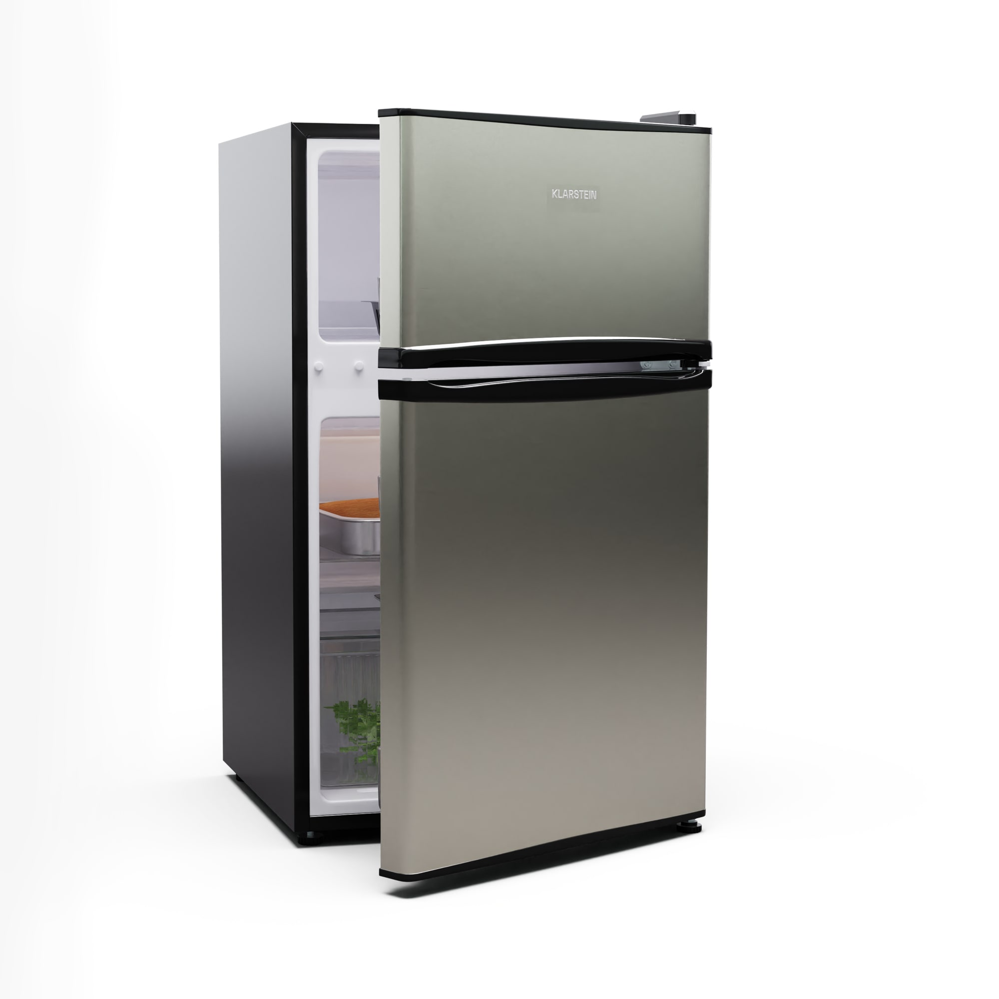Klarstein Big Daddy Cool, chladnička s mrazničkou, 61/25 l, 2 úrovne, nehrdzavejúca oceľ