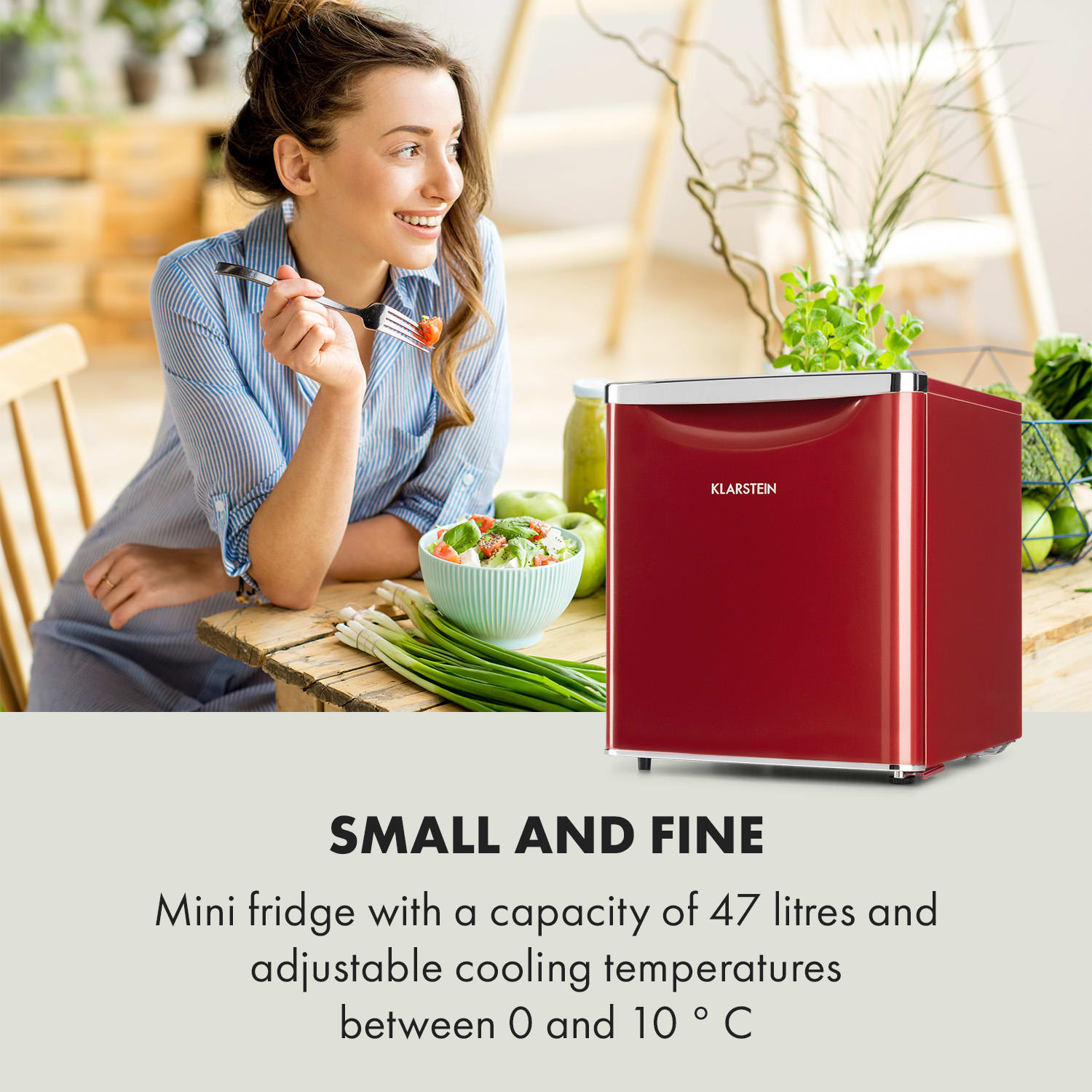 Klarstein Yummy, chladnička s mraziacim priestorom, 45 l, 42 dB – Obrázok 2