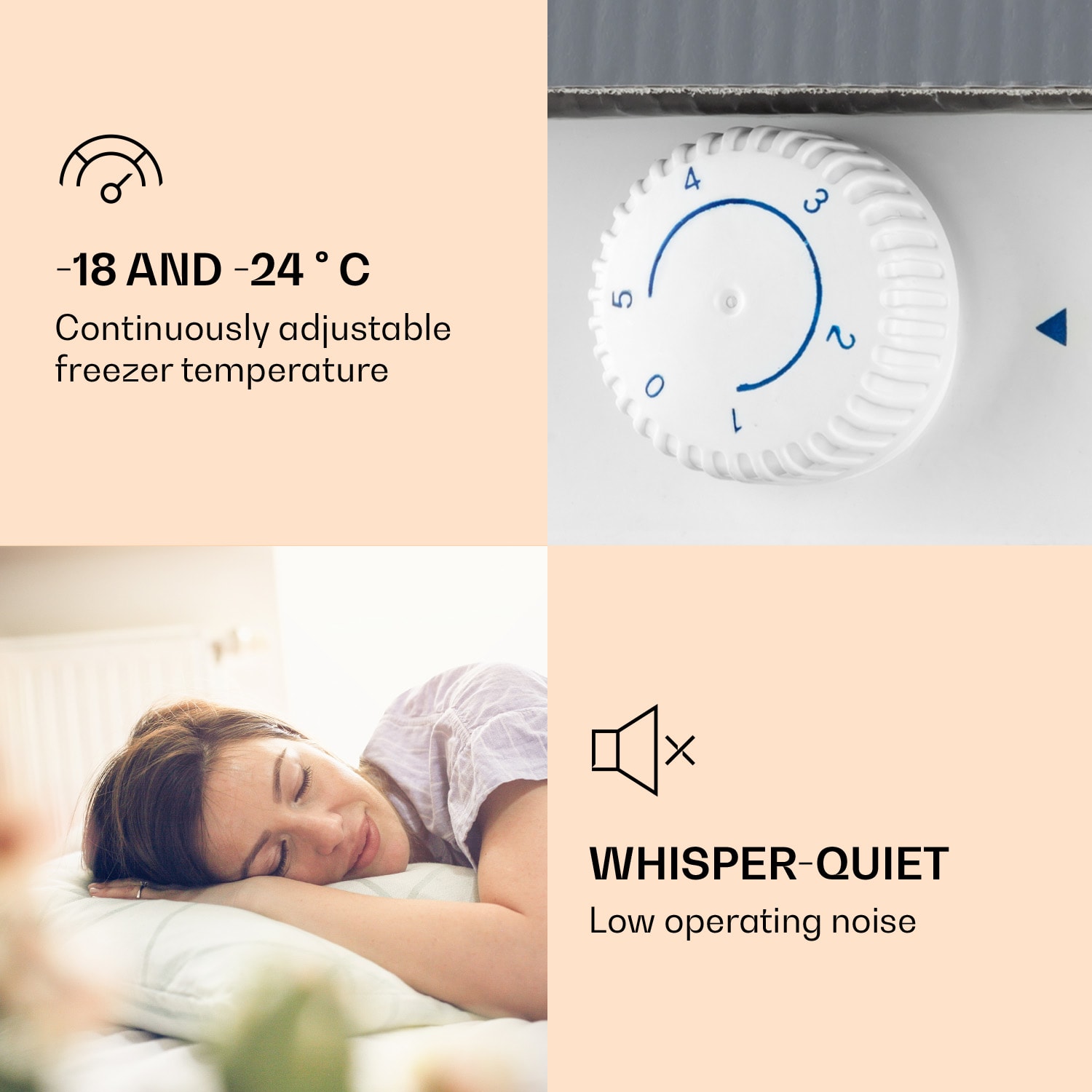 Klarstein Garfield, mraznička, mraziaci box, 35 l, 65 W, 4-hviezdičková, 2 úrovne – Obrázok 4