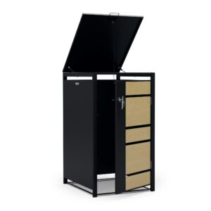 Blumfeldt BinSafe, box na odpadky, 1 odpadkový kôš, 240 l, uzamykateľný, pozinkovaná oceľ odolná voči poveternostným vplyvom