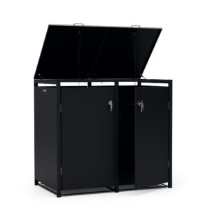 Blumfeldt BinSafe, box na odpadky, 2 odpadkové koše, 240 l, uzamykateľný, pozinkovaná oceľ odolná voči poveternostným vplyvom