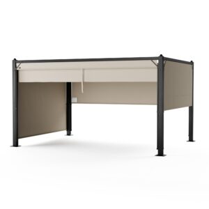 Blumfeldt Pantheon Cortina pergola 3x4 m, odolná voči poveternostným vplyvom, hliník, prášková farba, rolety