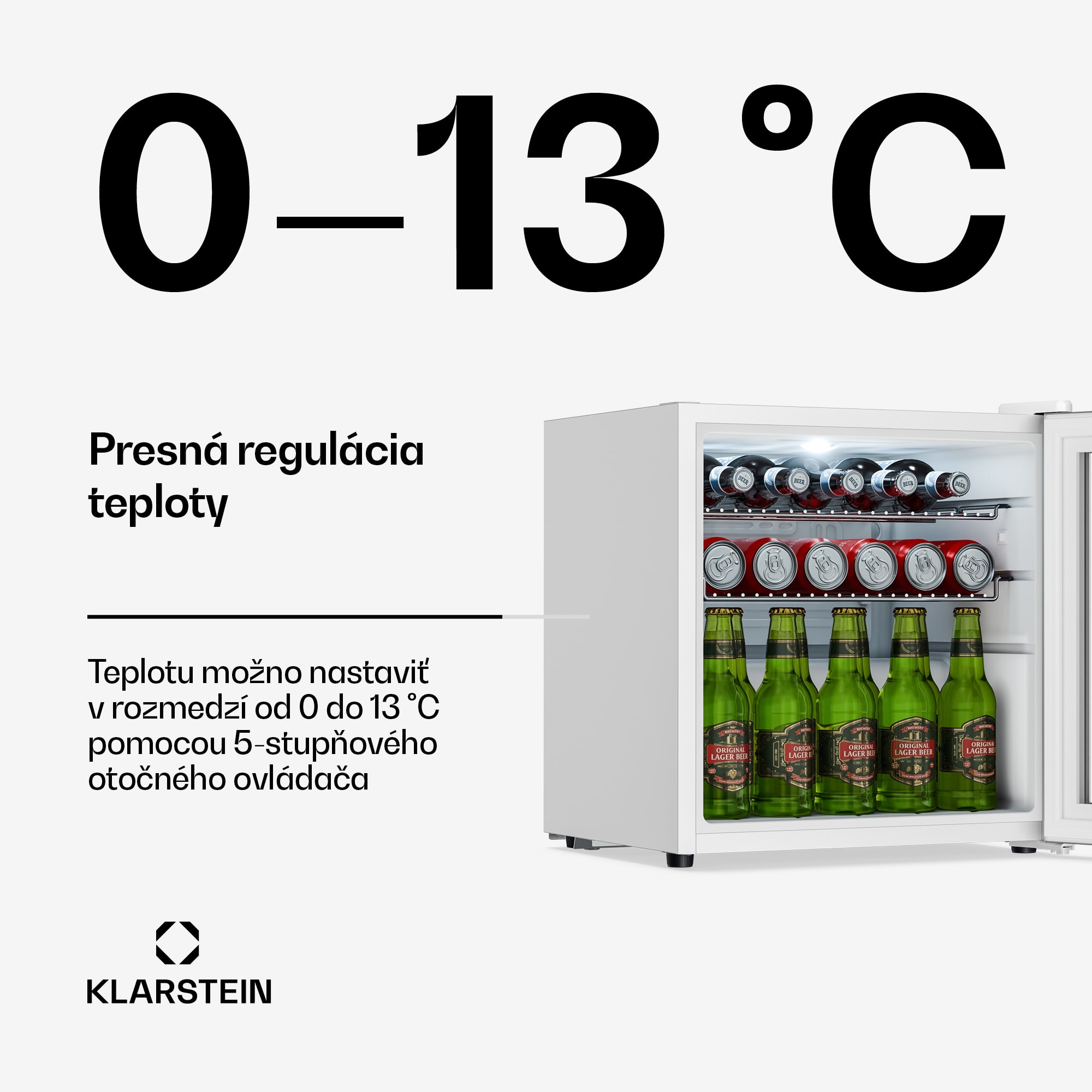 Klarstein Beersafe chladnička na nápoje so sklenenými dverami | 44 x 48 cm | Vnútorné LED osvetlenie | | Strieborno-biela – Obrázok 4