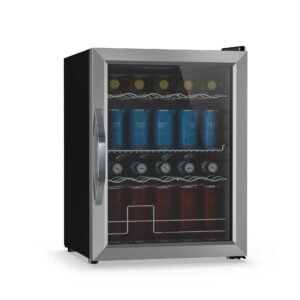 Klarstein Beersafe chladnička na nápoje so sklenenými dverami | 64 x 48 cm | Vnútorné LED osvetlenie | Strieborno-čierna