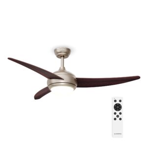 Klarstein El Paso stropný ventilátor so svetlom | 132 cm | 35 W | Tichá prevádzka | Drevo