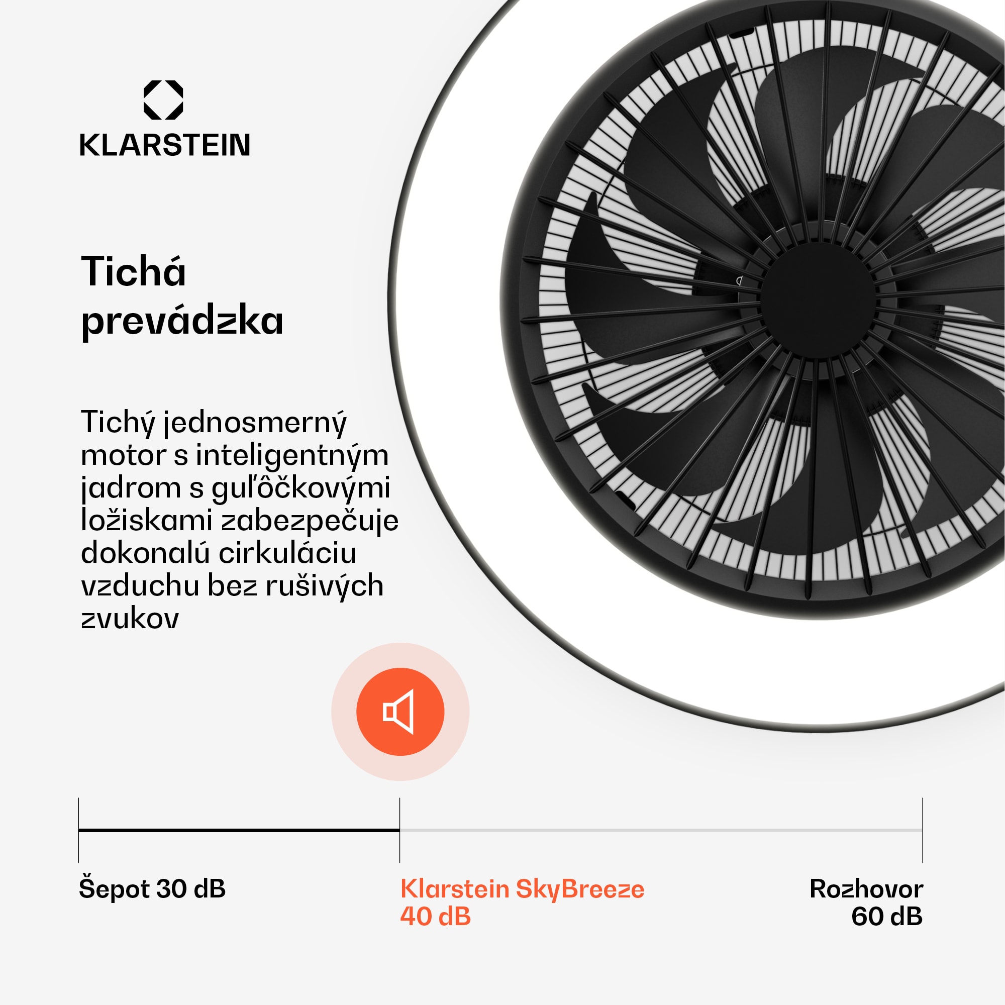 Klarstein ZenBreeze inteligentný stropný ventilátor so svetlom | 48 cm | 16 W | Tichý | LED | Akryl – Obrázok 5