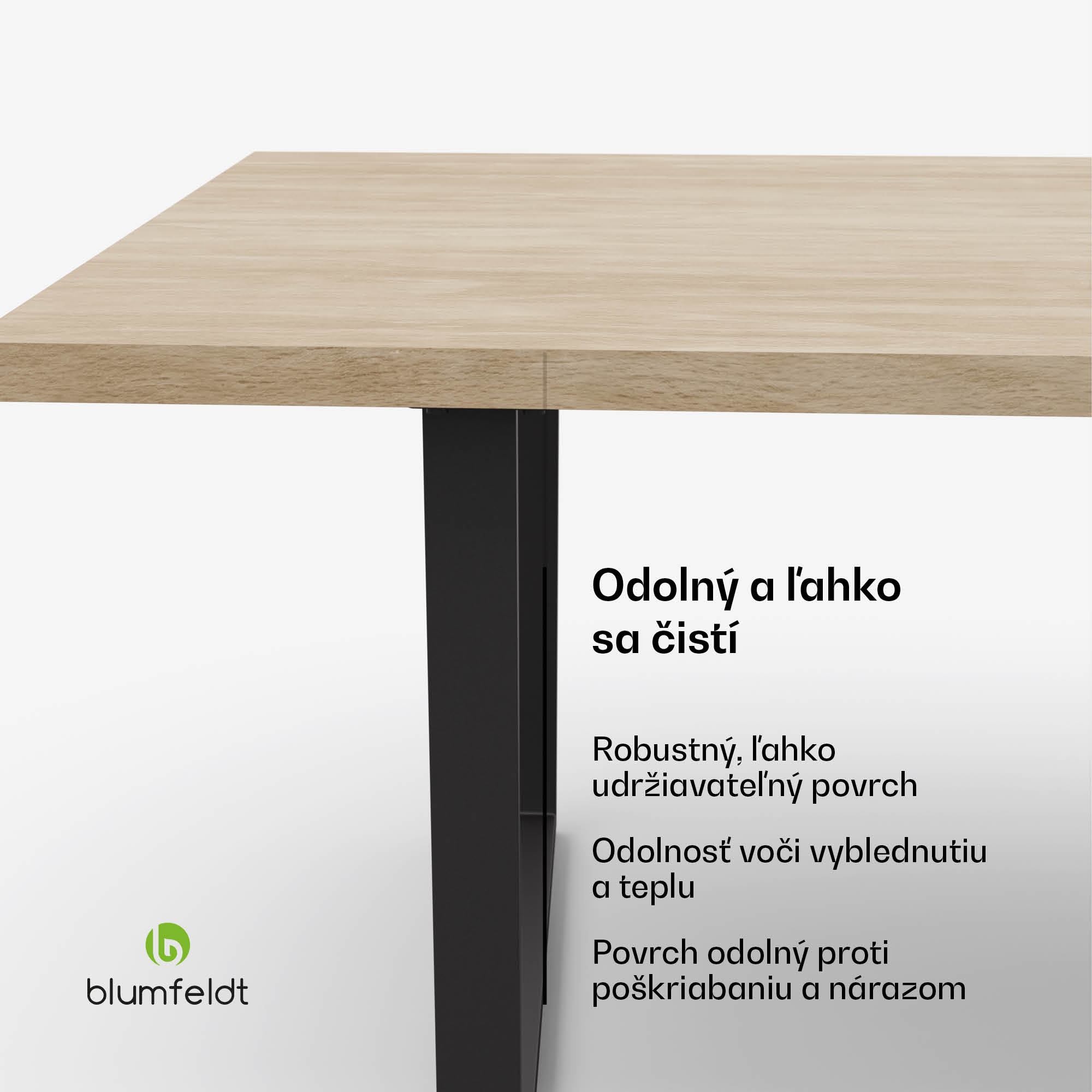 Blumfeldt Bearsdon jedálenský set, stolová doska a kovové nohy stola, industriálny štýl, stabilný, moderný – Obrázok 3