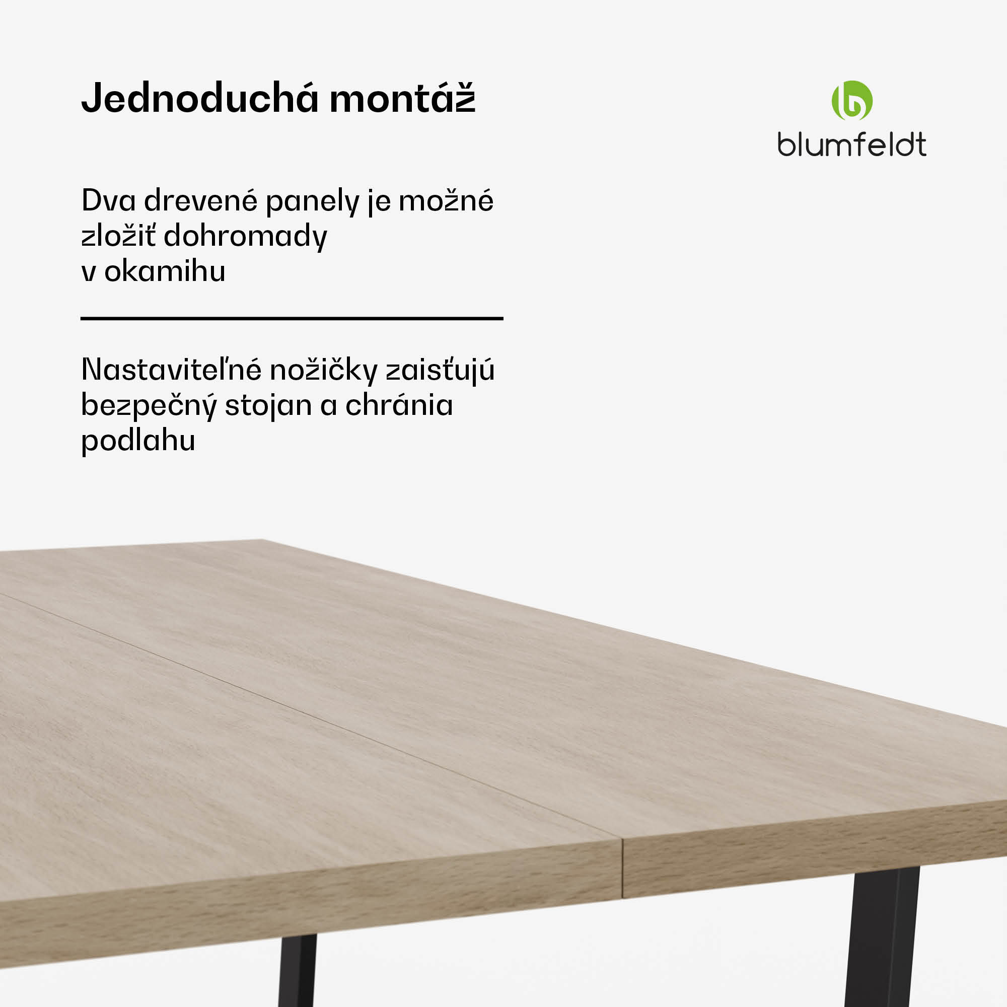 Blumfeldt Bearsdon jedálenský set, stolová doska a kovové nohy stola, industriálny štýl, stabilný, moderný – Obrázok 5