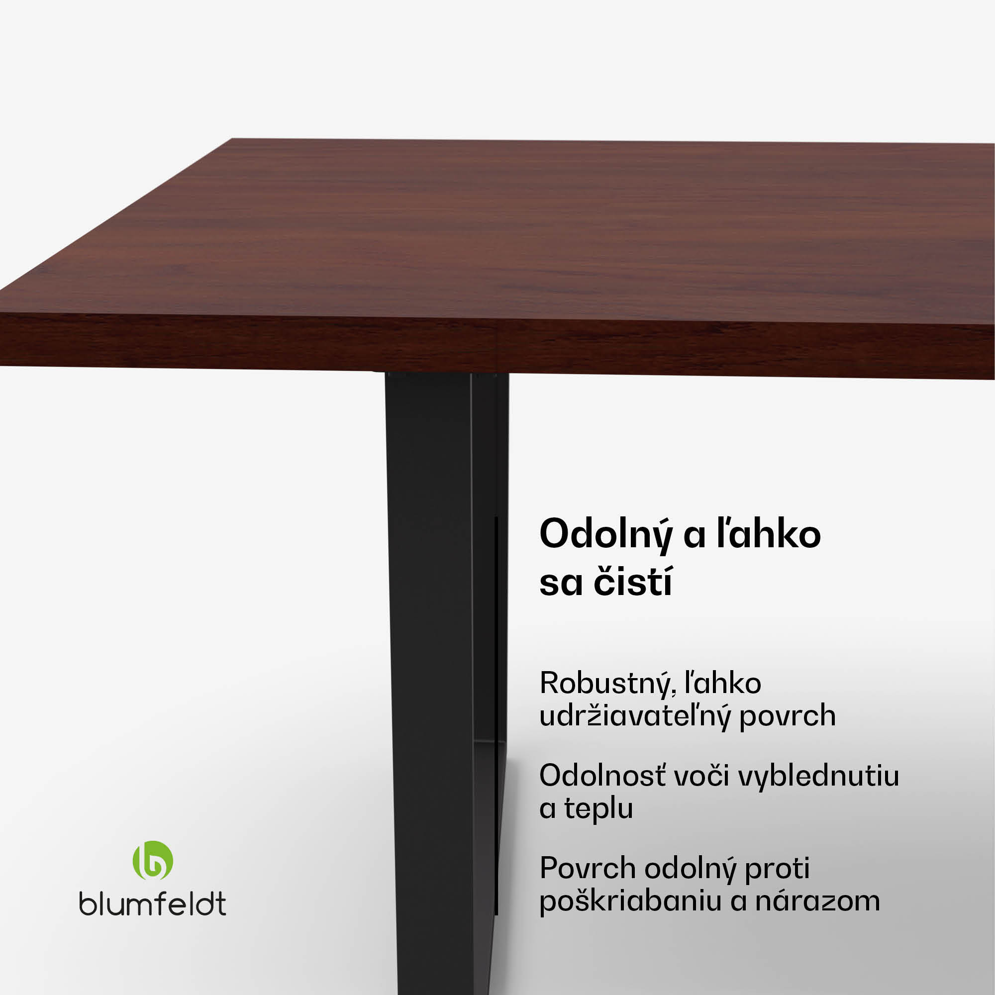 Blumfeldt Bearsdon jedálenský set, stolová doska a kovové nohy stola, industriálny štýl, stabilný, moderný – Obrázok 3