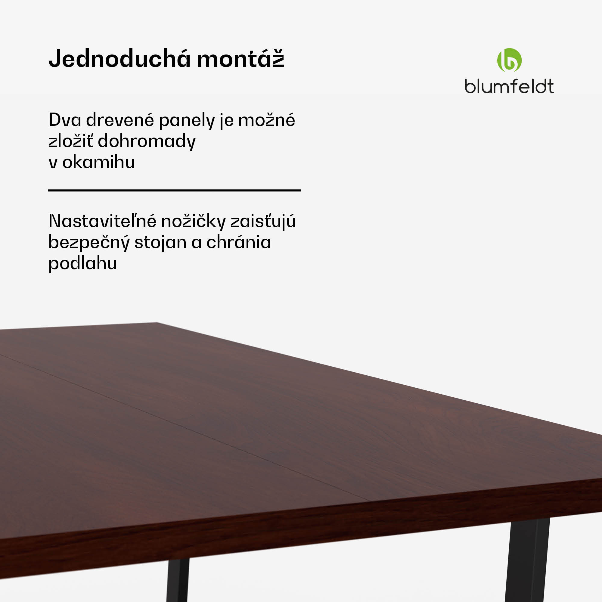 Blumfeldt Bearsdon jedálenský set, stolová doska a kovové nohy stola, industriálny štýl, stabilný, moderný – Obrázok 5