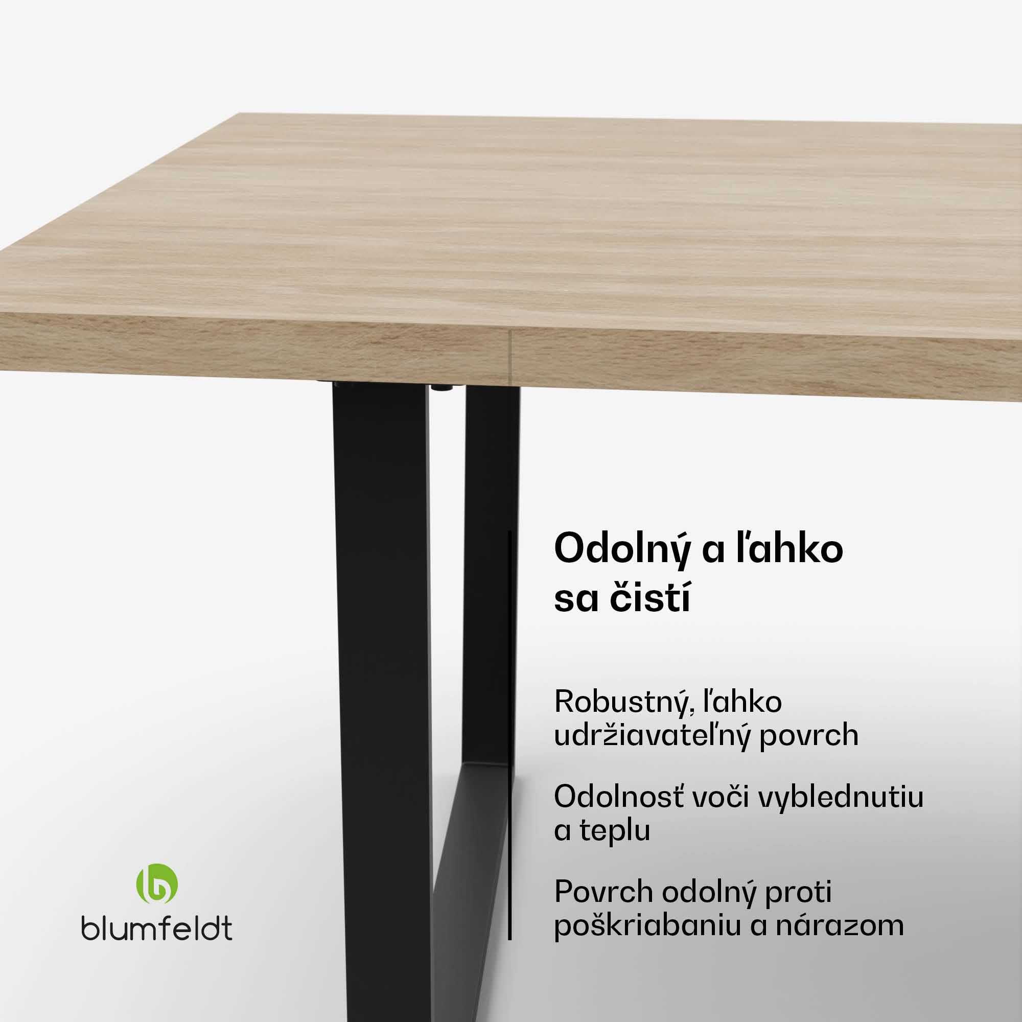 Blumfeldt Bearsdon jedálenský set, stolová doska a kovové nohy stola, industriálny štýl, stabilný, moderný – Obrázok 3