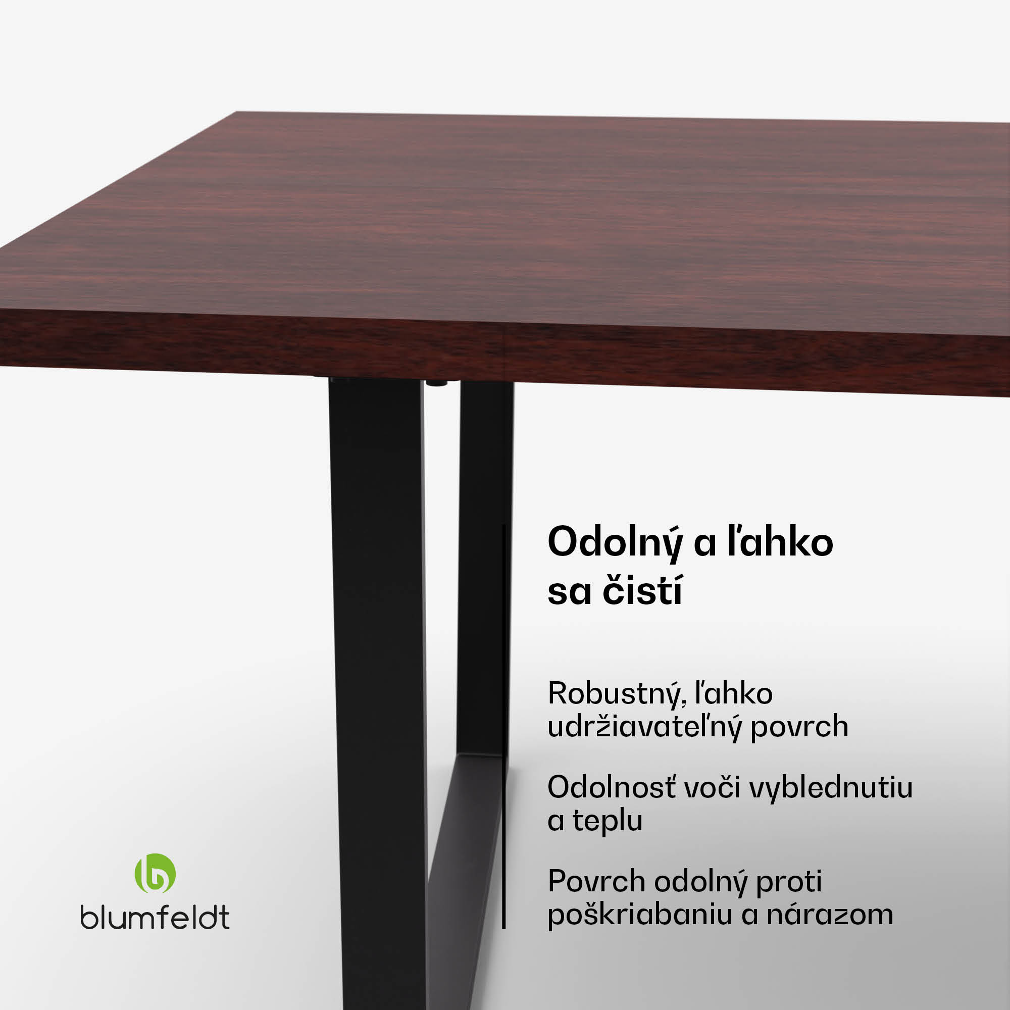 Blumfeldt Bearsdon jedálenský set, stolová doska a kovové nohy stola, industriálny štýl, stabilný, moderný – Obrázok 3