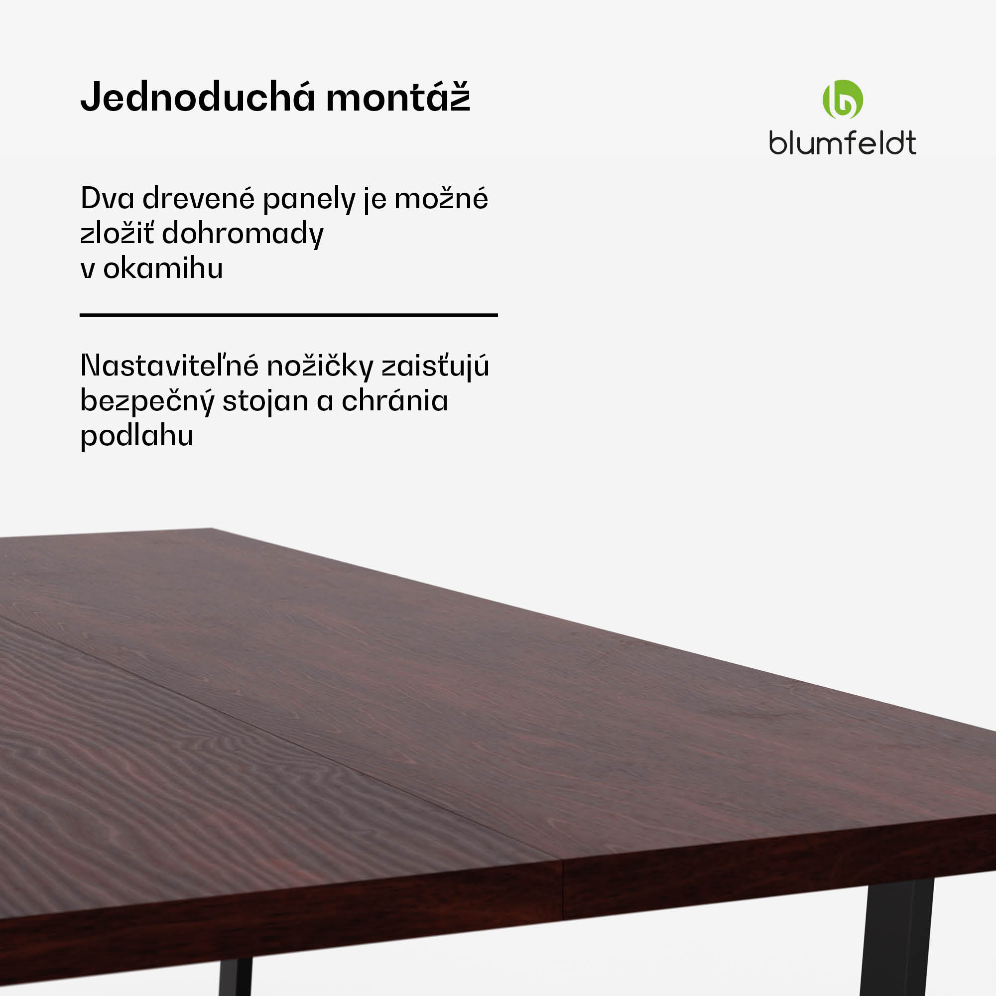 Blumfeldt Bearsdon jedálenský set, stolová doska a kovové nohy stola, industriálny štýl, stabilný, moderný – Obrázok 5