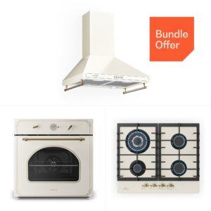 Klarstein Victoria 60 Triple Set plyn, Plynové varné dosky, Rúra, Digestor