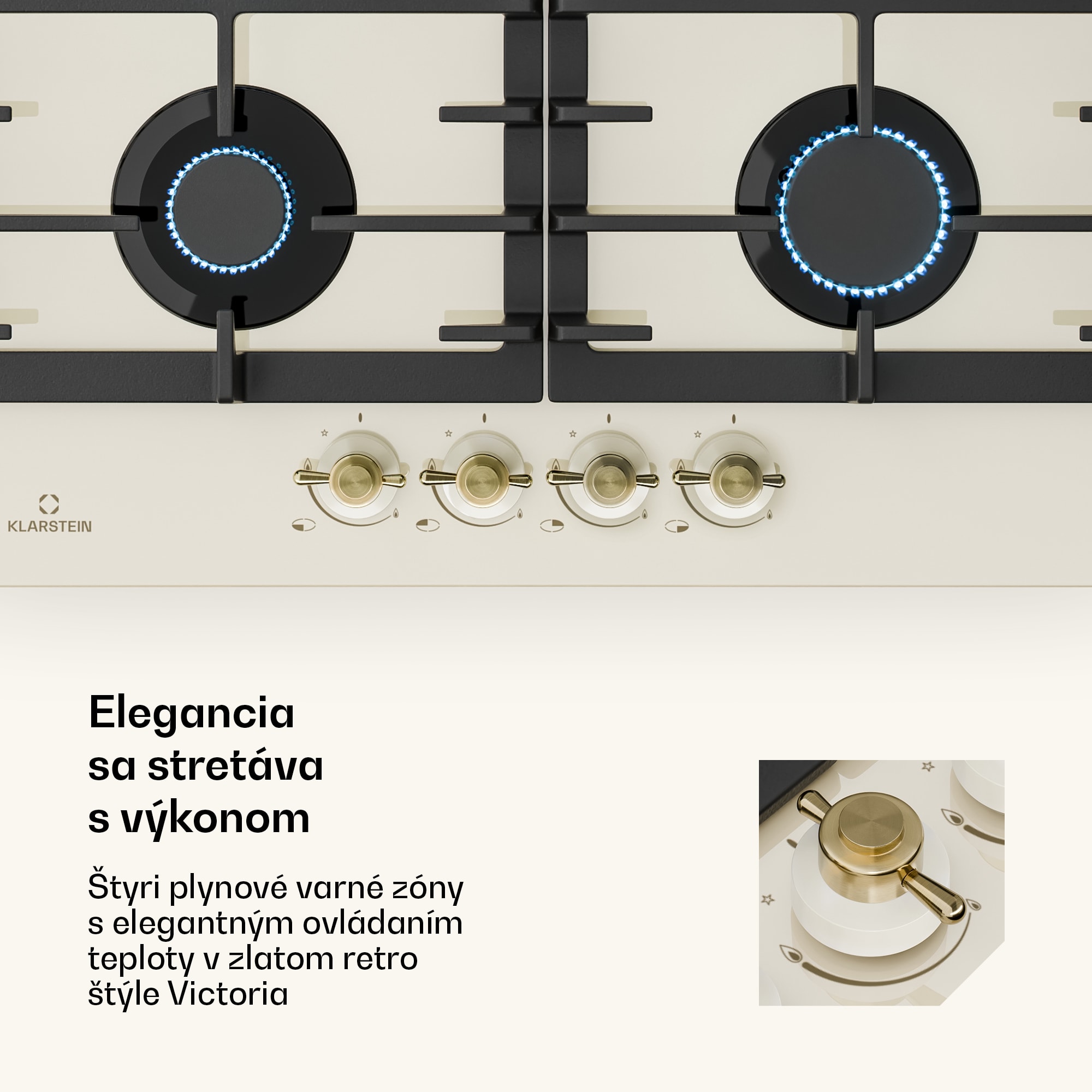 Klarstein Victoria 60 Duo Set plyn, Plynový varný panel, Dúchacia kapucňa – Obrázok 4
