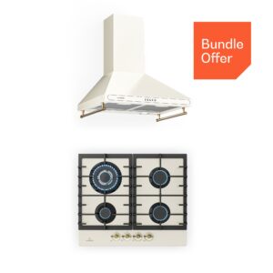 Klarstein Victoria 60 Duo Set plyn, Plynový varný panel, Dúchacia kapucňa