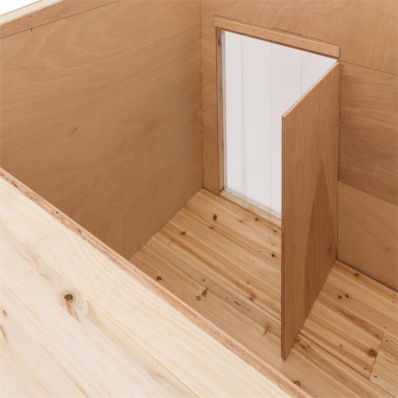 OneConcept Schloss Wuff, búda pre psa, veľkosť L, 110 x 80 x 80 cm, izolovaná, závetrie, drevo – Obrázok 5