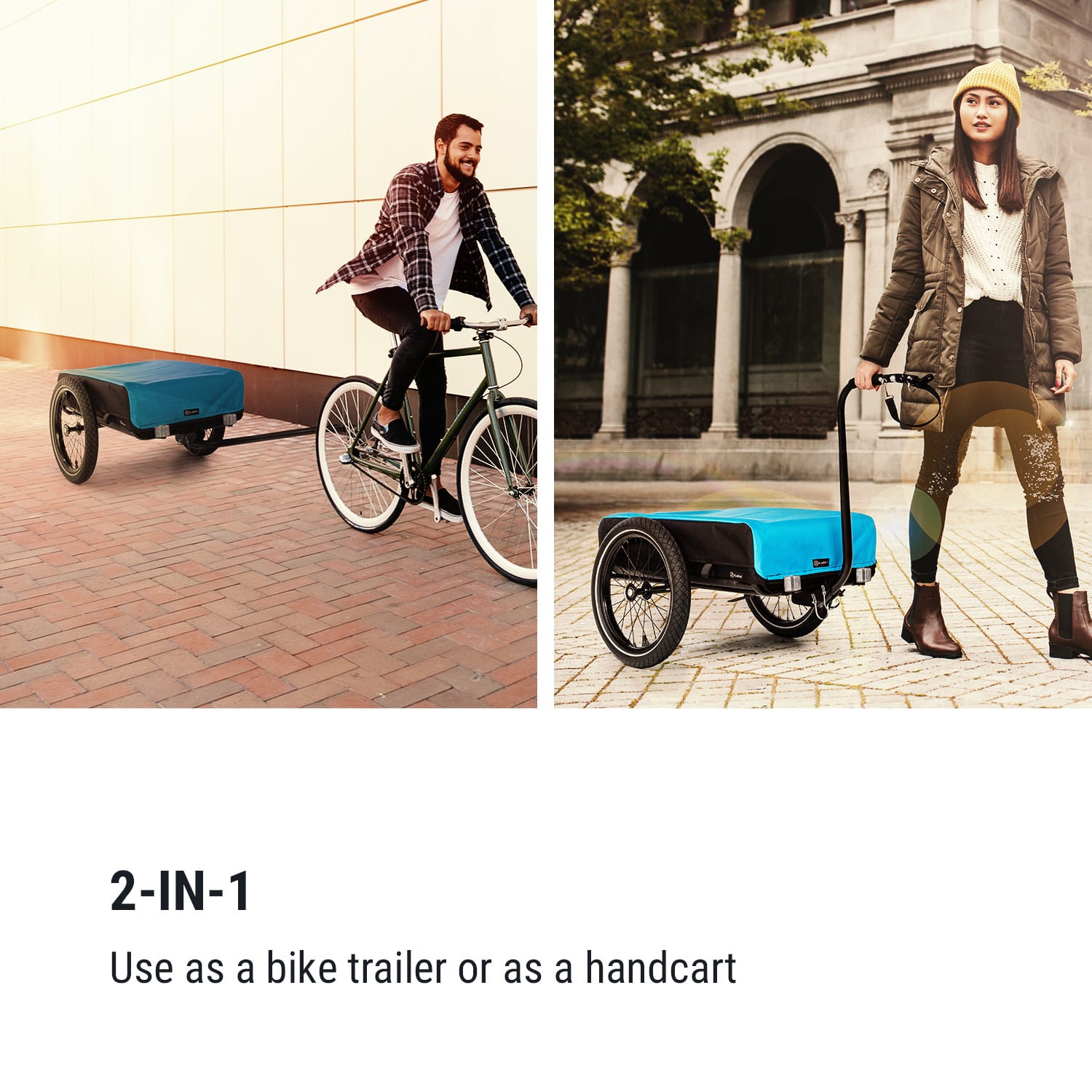 KLARFIT Companion, nákladný príves, 40kg/50litrov, príves na bicykle, ručný vozík, čierny – Obrázok 3