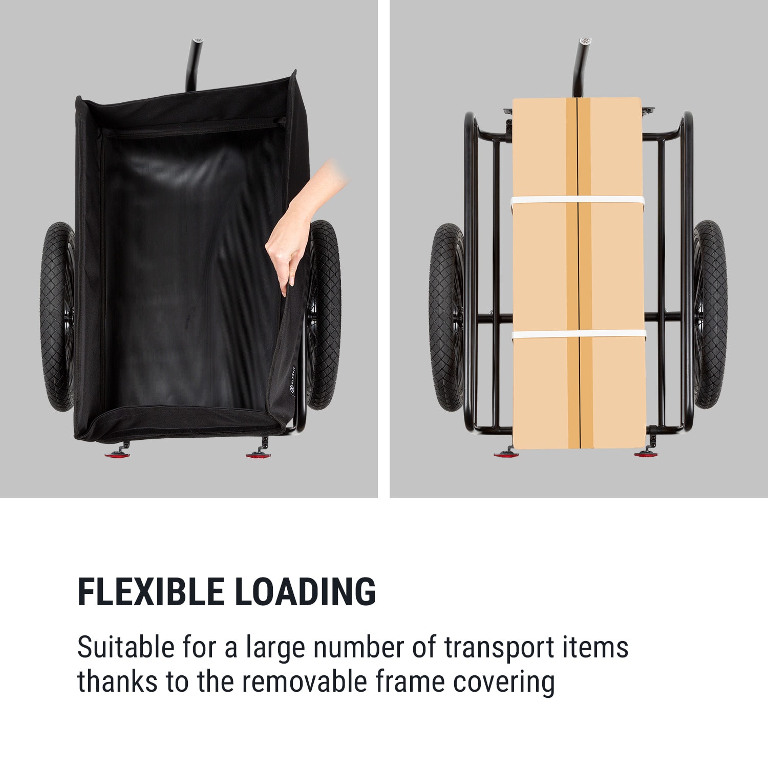 KLARFIT Companion, nákladný príves, 40kg/50litrov, príves na bicykle, ručný vozík, čierny – Obrázok 4