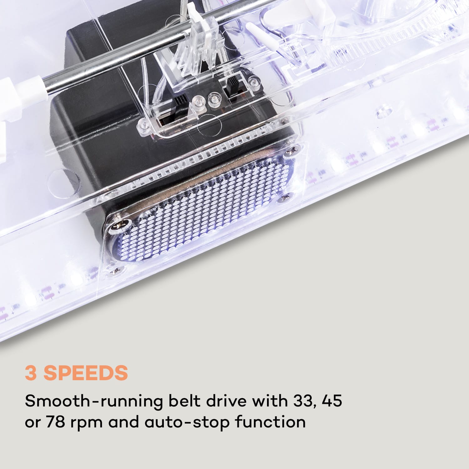 Auna ClearTech, gramofón, 33/45/78 otáčok za minútu, Bluetooth, stereo reproduktory – Obrázok 4