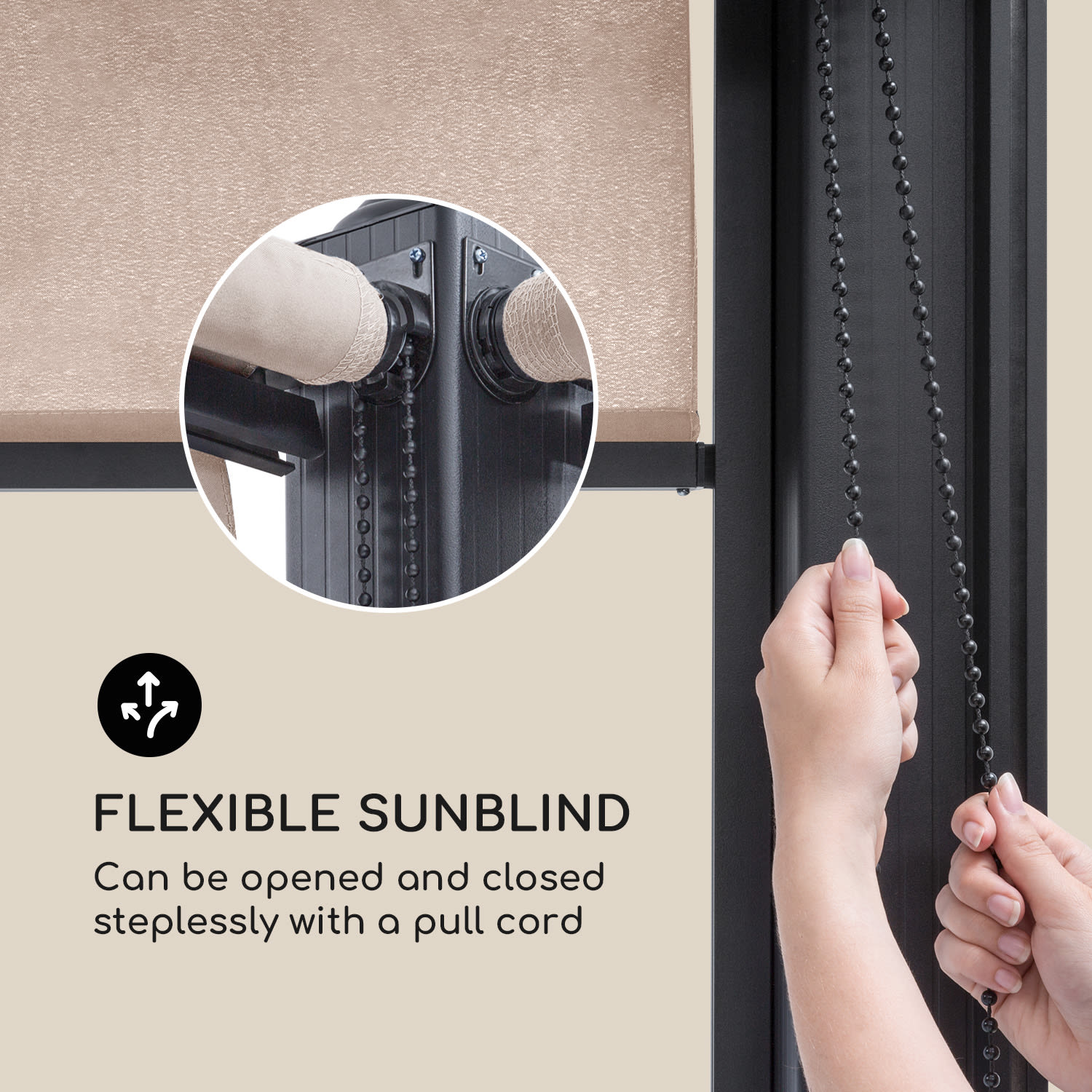 Blumfeldt Pantheon Cortina Pergola, súprava náhradných bočných stien: 4 steny, 200 g/m², polyesterová tkanina, 3 x 6 m – Obrázok 4