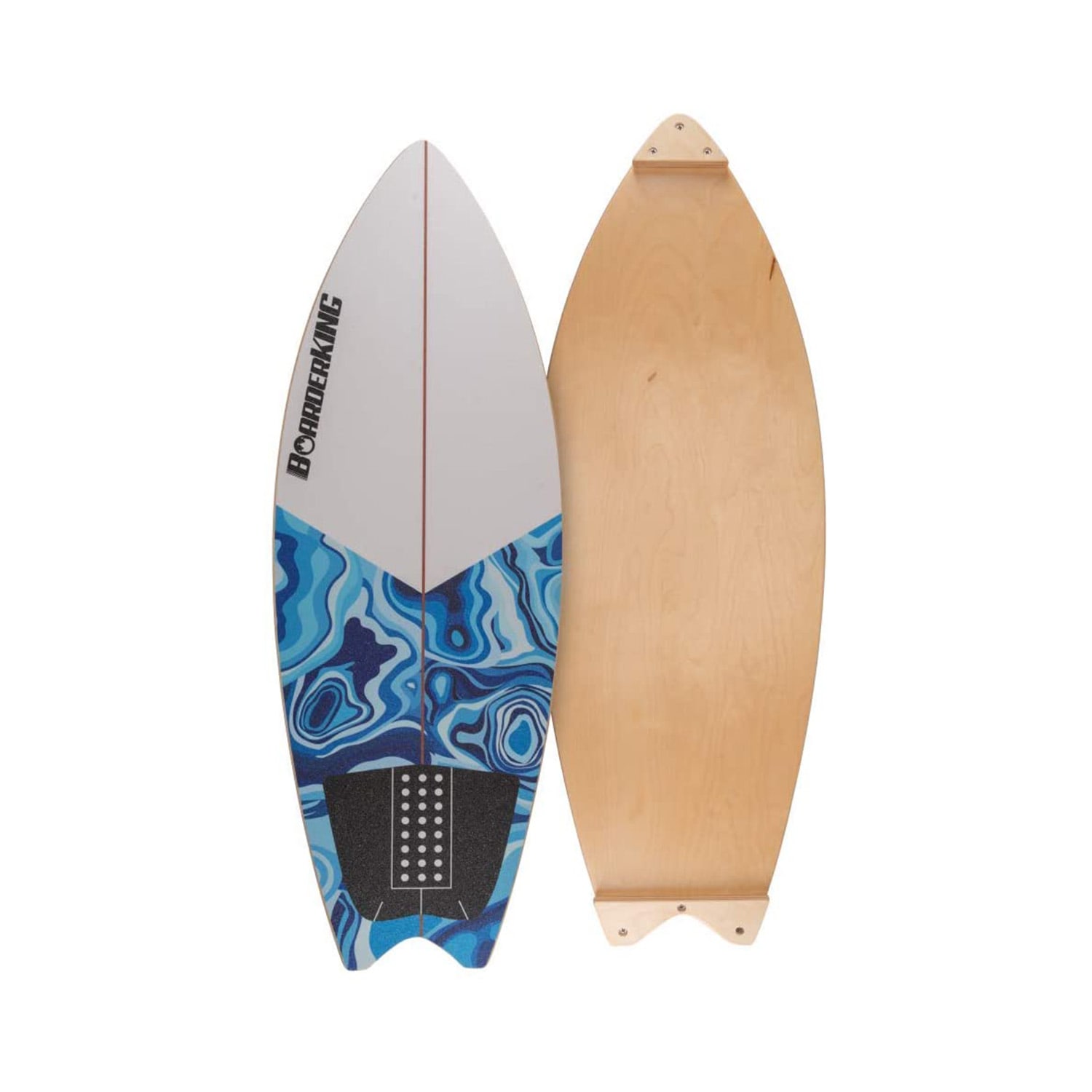 BoarderKING Indoorboard Wave, balančná doska, podložka, valec, drevo/korok – Obrázok 3