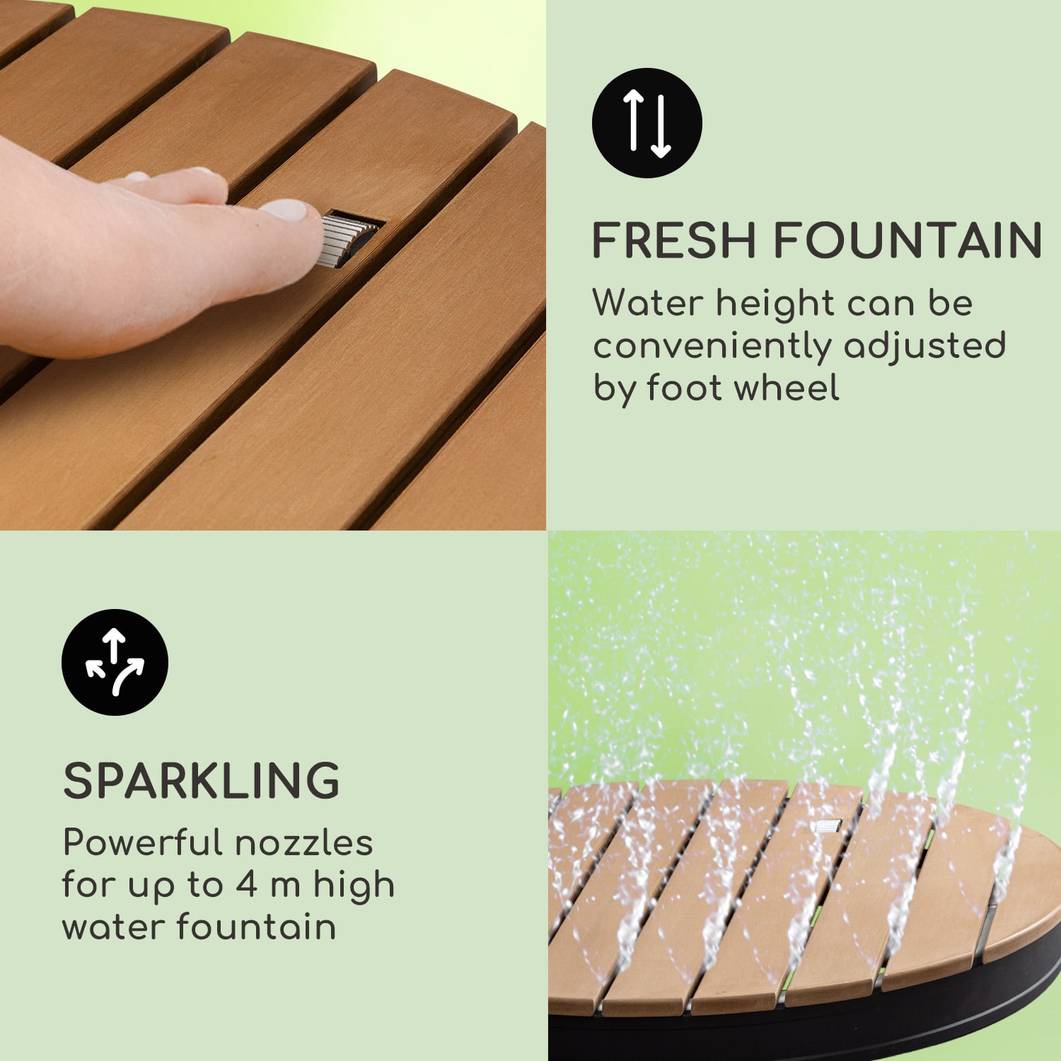 Blumfeldt Sumatra Breeze Round, záhradná sprcha, WPC, hliník, Ø70, 4cm, okrúhla – Obrázok 4