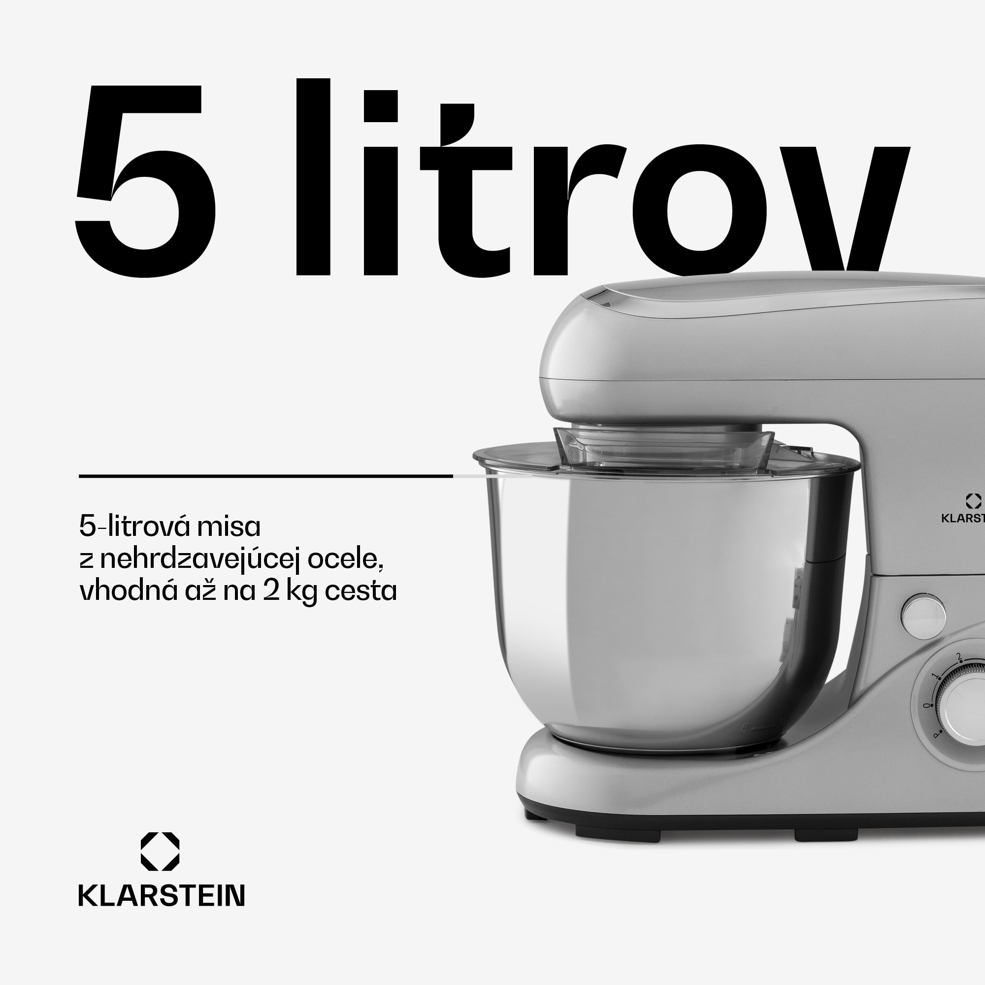 Klarstein Bella Pico 2G, kuchynský robot, 1300 W, 1,7 PS, 6 stupňov, 5 l – Obrázok 4