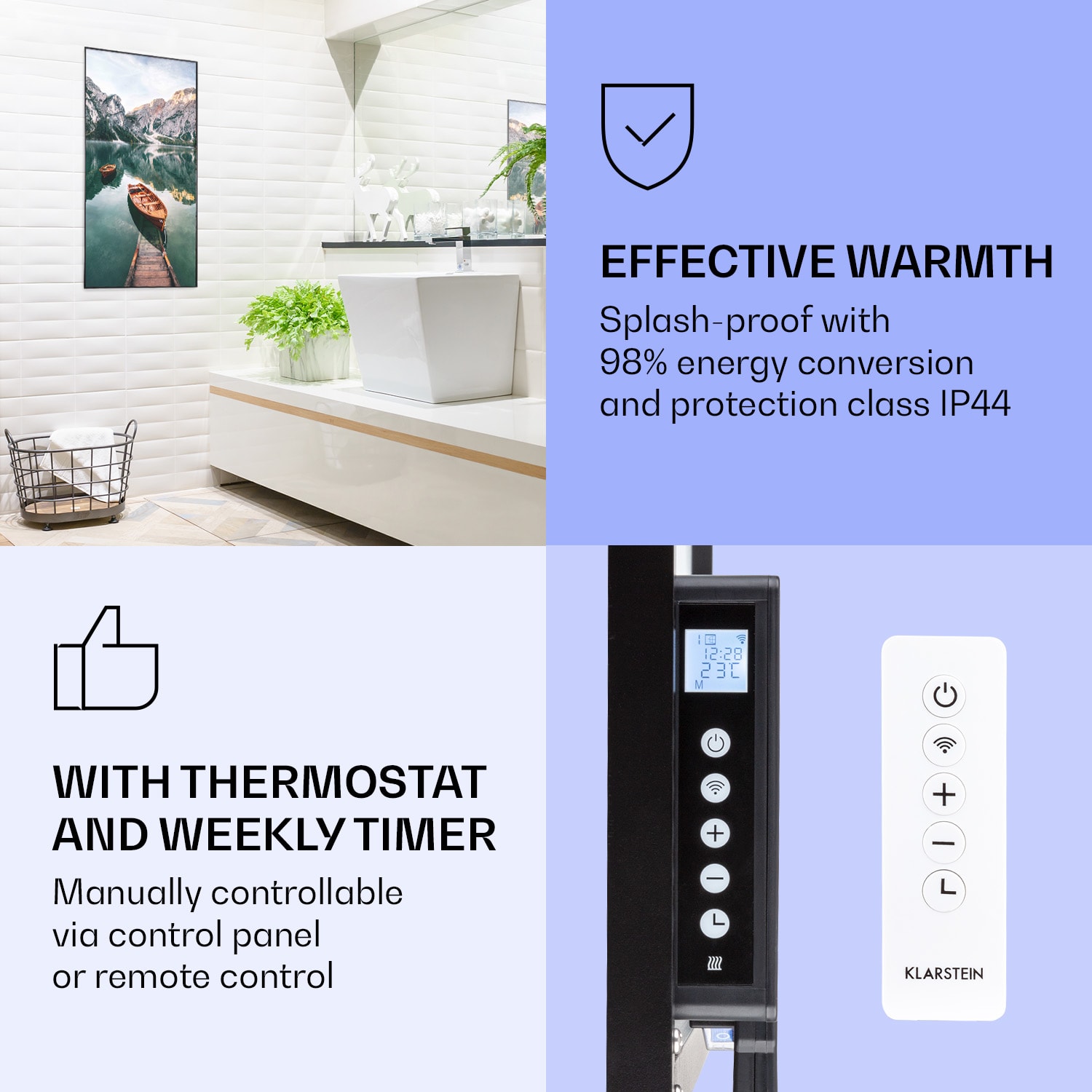 Klarstein Wonderwall Air Art Smart, infračervený ohrievač, 60 x 120 cm, 700 W, more vertikálne – Obrázok 4