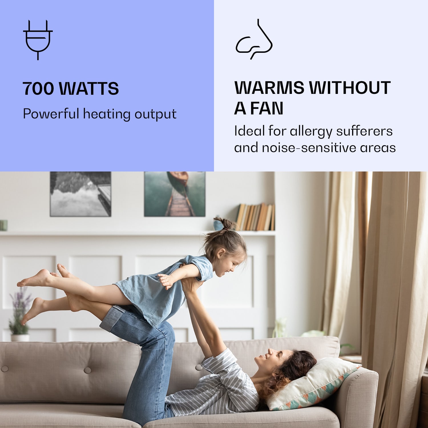 Klarstein Wonderwall Air Art Smart, infračervený ohrievač, 60 x 120 cm, 700 W, more vertikálne – Obrázok 5