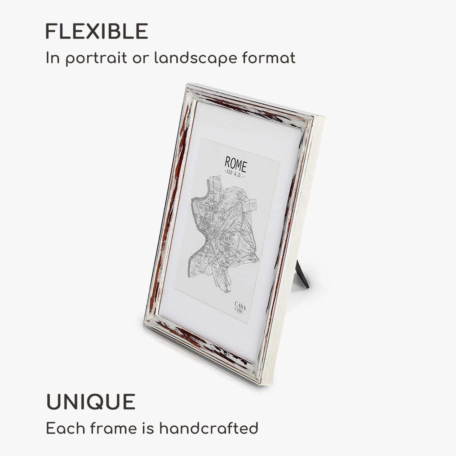 Casa Chic Lancaster, rám na obrázky, obdĺžnikový, DIN A4 fotky, pasparta, drevo – Obrázok 3