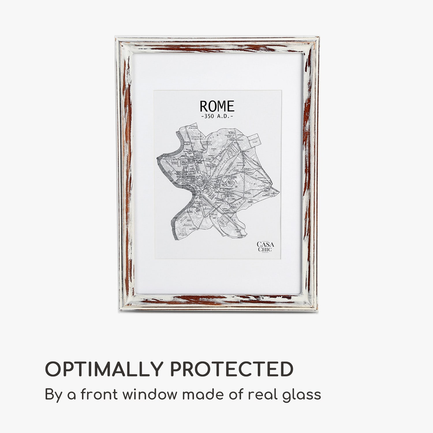 Casa Chic Lancaster, rám na obrázky, obdĺžnikový, DIN A4 fotky, pasparta, drevo – Obrázok 4