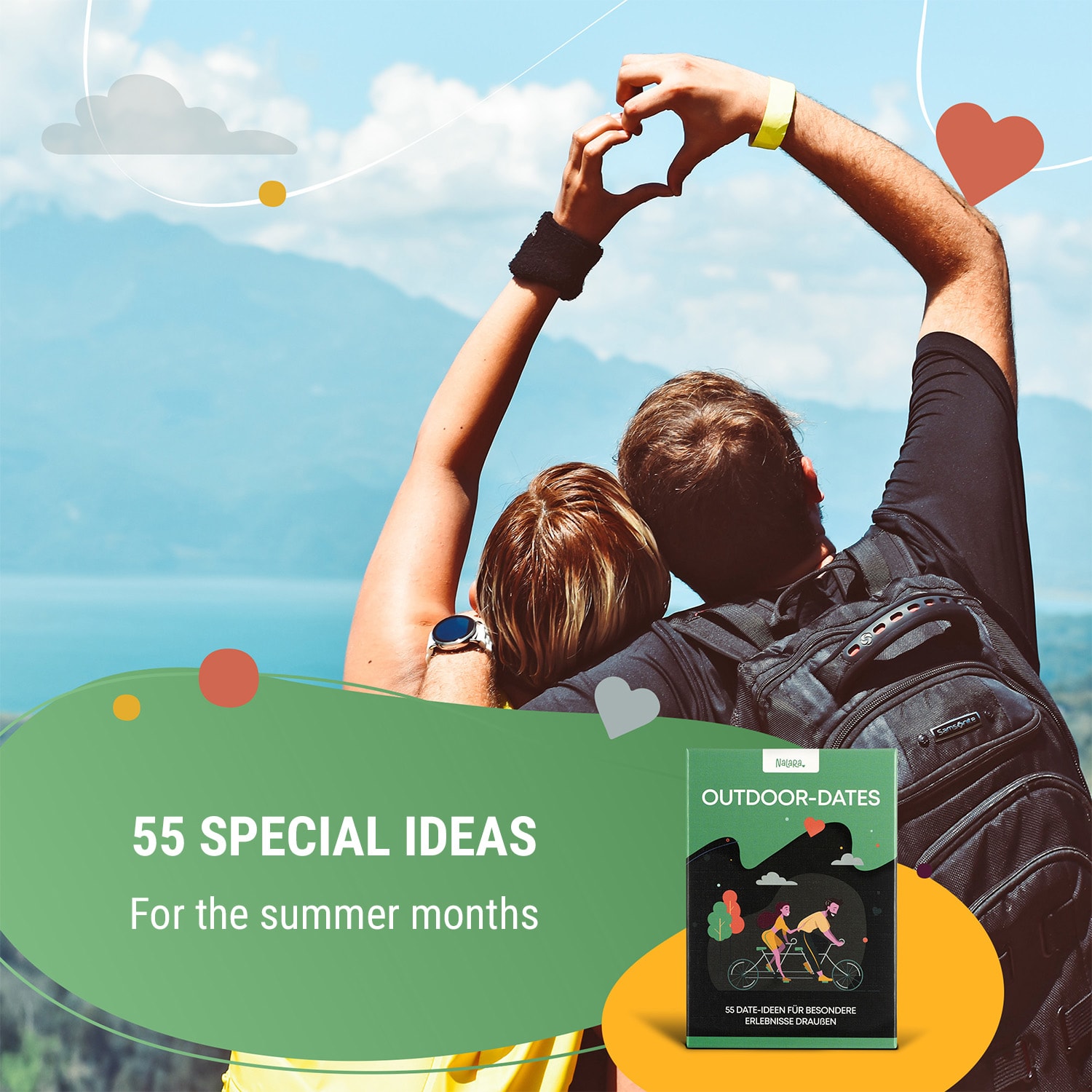 Spielehelden Outdoor Dates Kartová hra pre páry 55 nápadov na milostné rande Svadobný darček – Obrázok 2